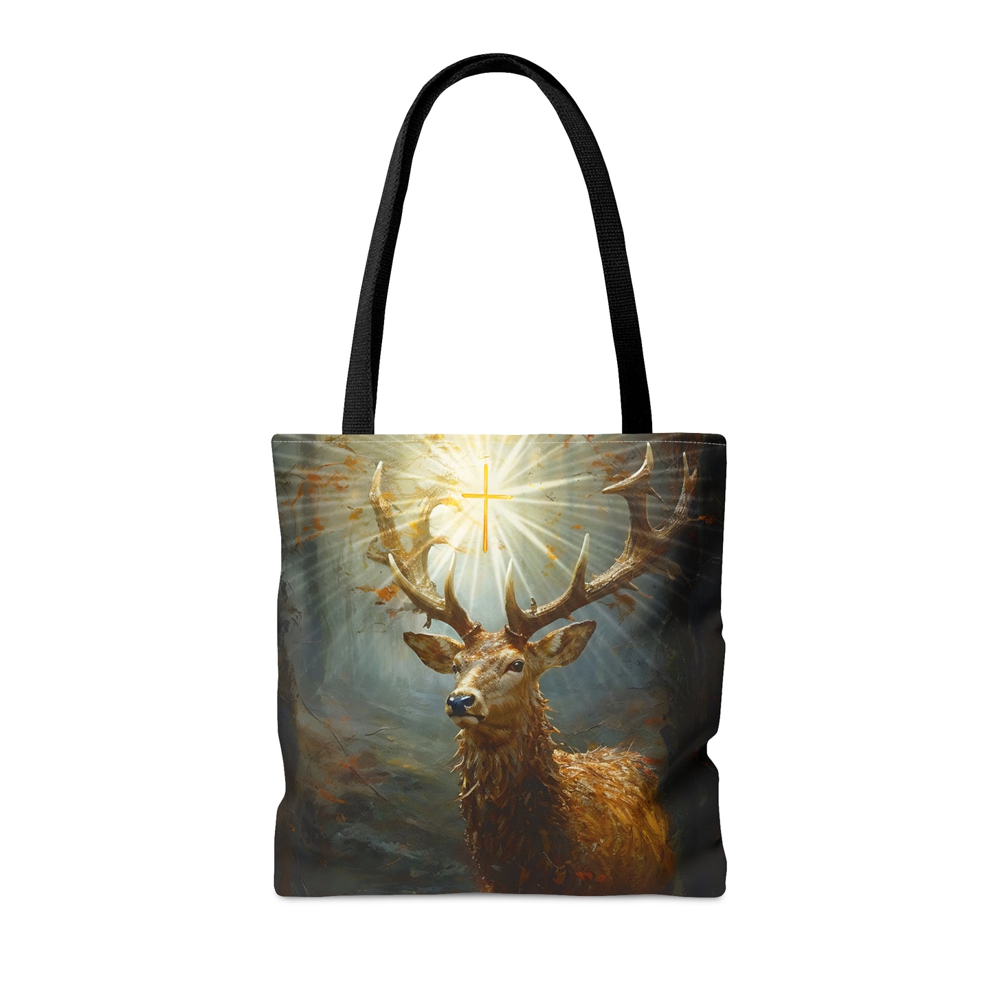 The Stag of Saint Hubert / Saint Hubertus Stag Tote Bag - Large Medium Small Faith Art Bag - Re usable Tote Purse - Catholic Art