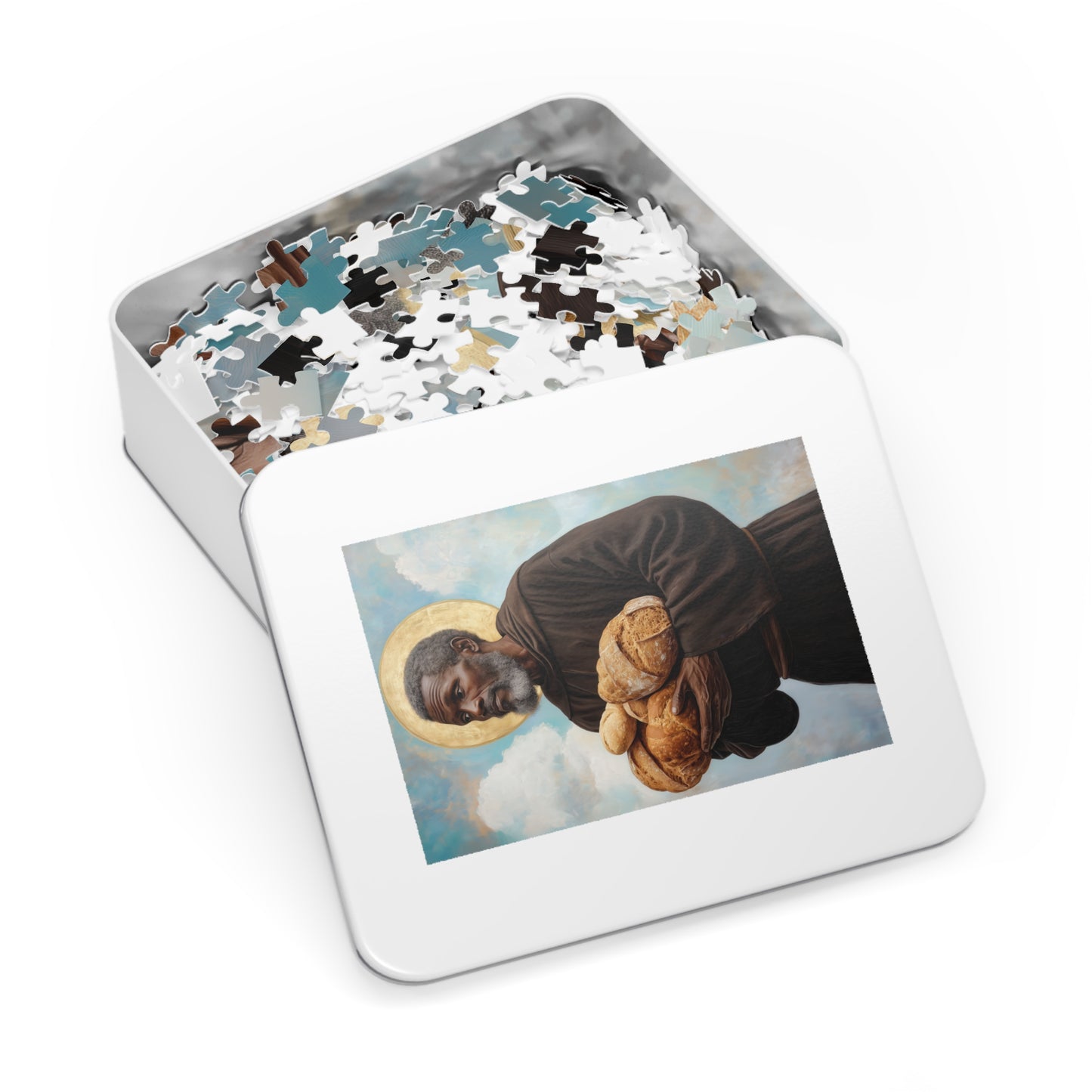 Saint Benedict the Moor - Puzzle and Keepsake Tin - Religious Jigsaw Puzzle (30, 110, 252, 500,1000-Piece) - Religious Puzzle