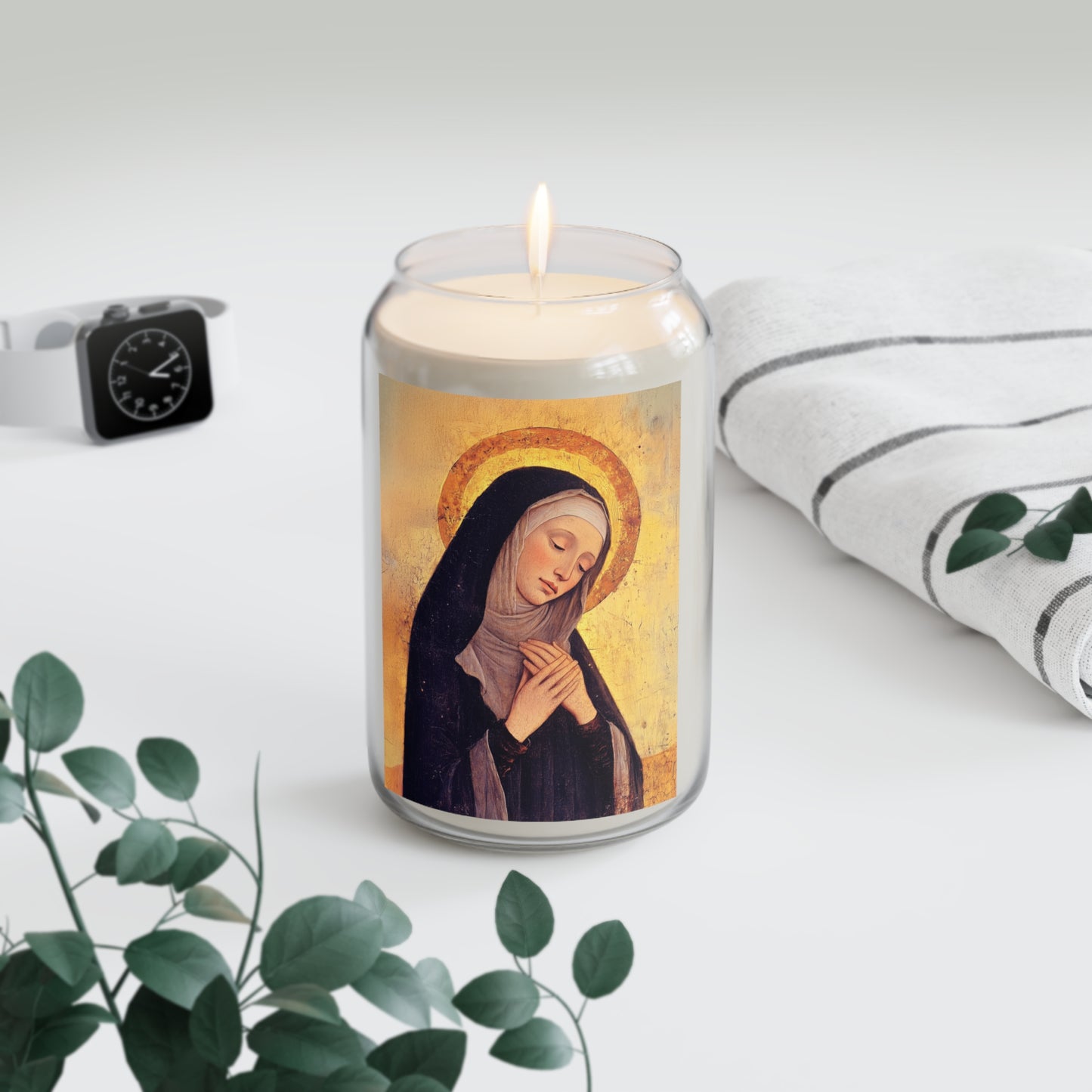 Saint Syncletica of Alexandria - Desert Mother - Scented Prayer Candle, 13.75oz - Tall Size - Religious Prayer Candle