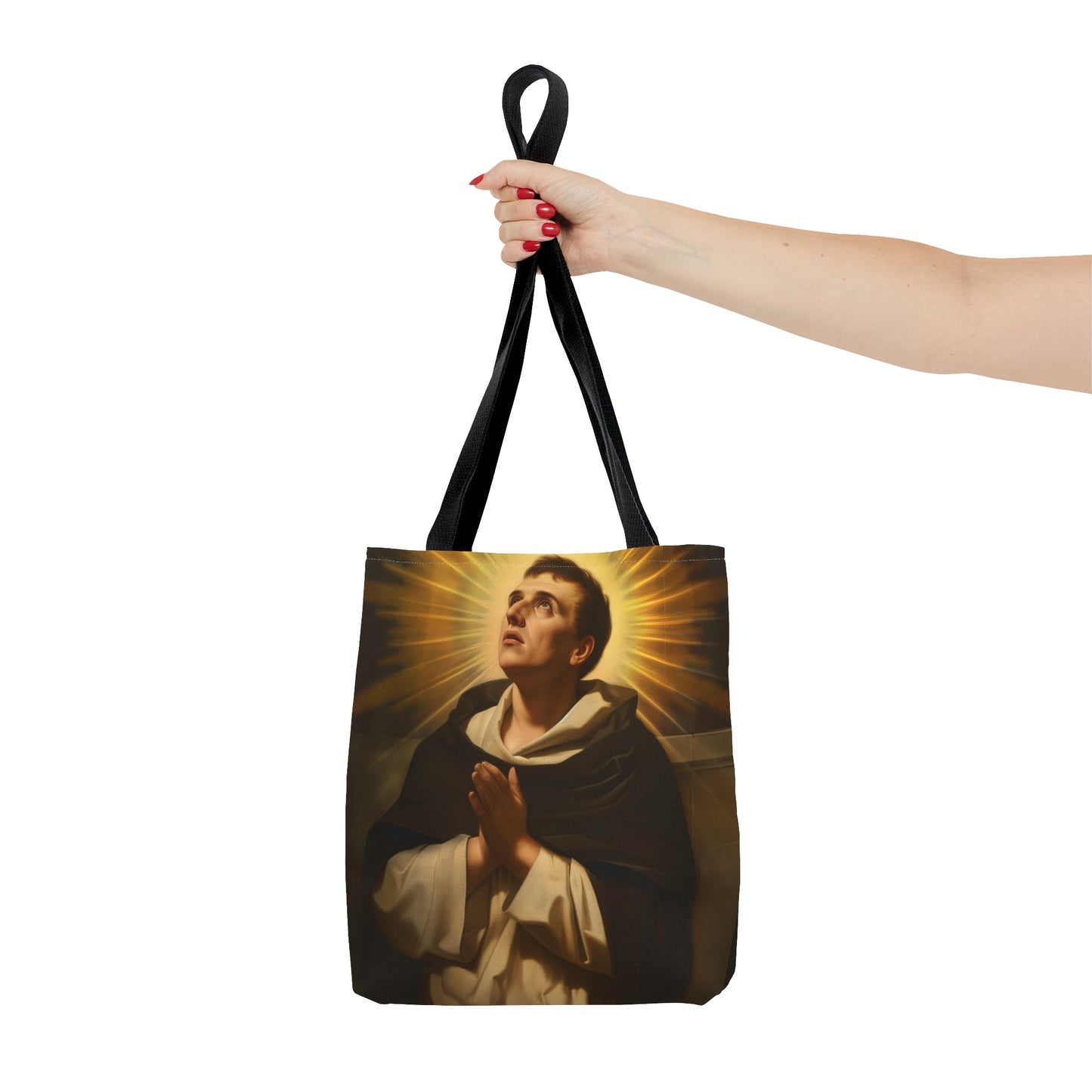 Saint Thomas Aquinas Tote Bag - Three sizes - Large Medium Small Faith Art Bag - Catholic purse - Double Sided - Patron Saint Art