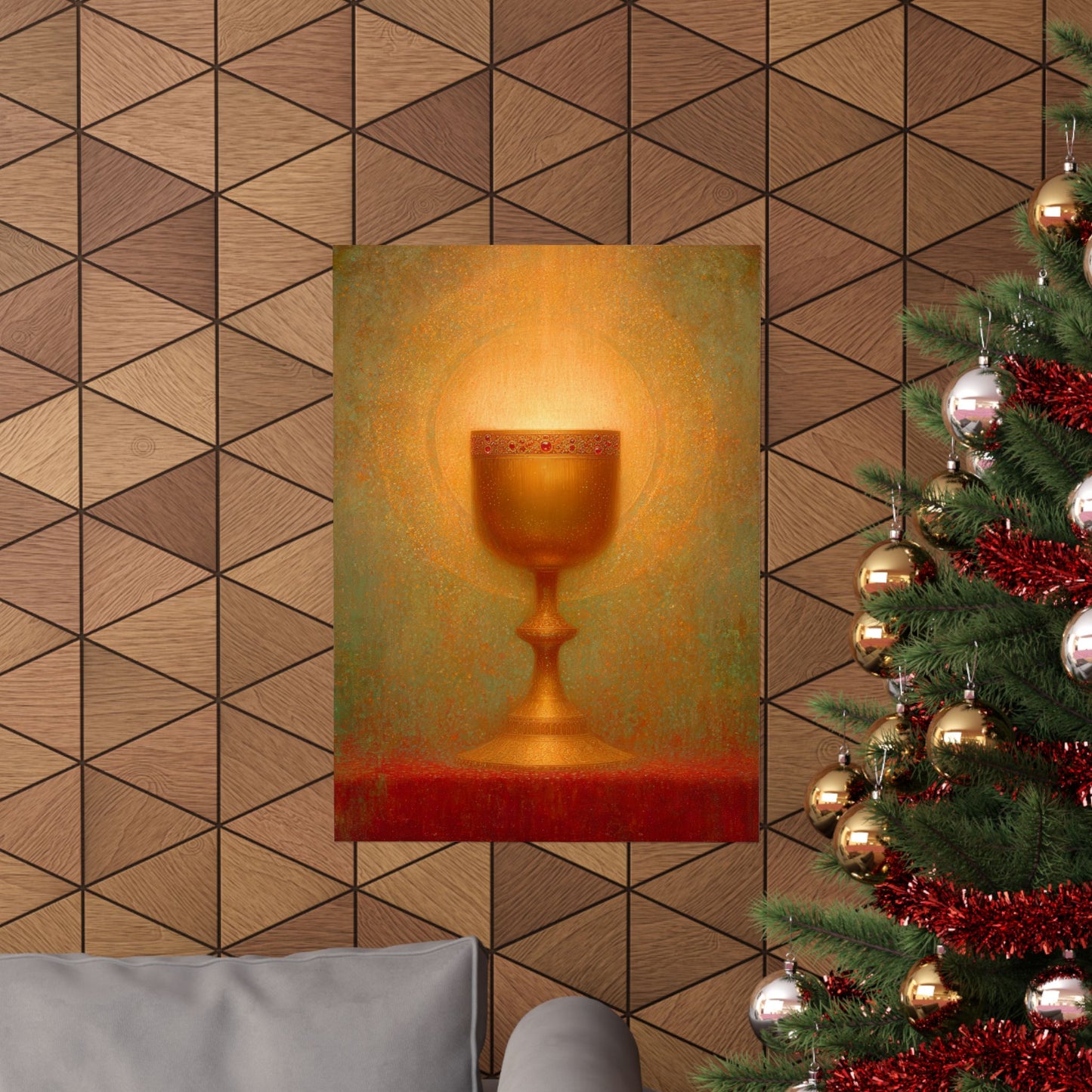 Chalice of the Lamb, Light of the World - The Holy Grail - Sanctified Souls Print - Multiple Sizes - Premium Matte Vertical Posters
