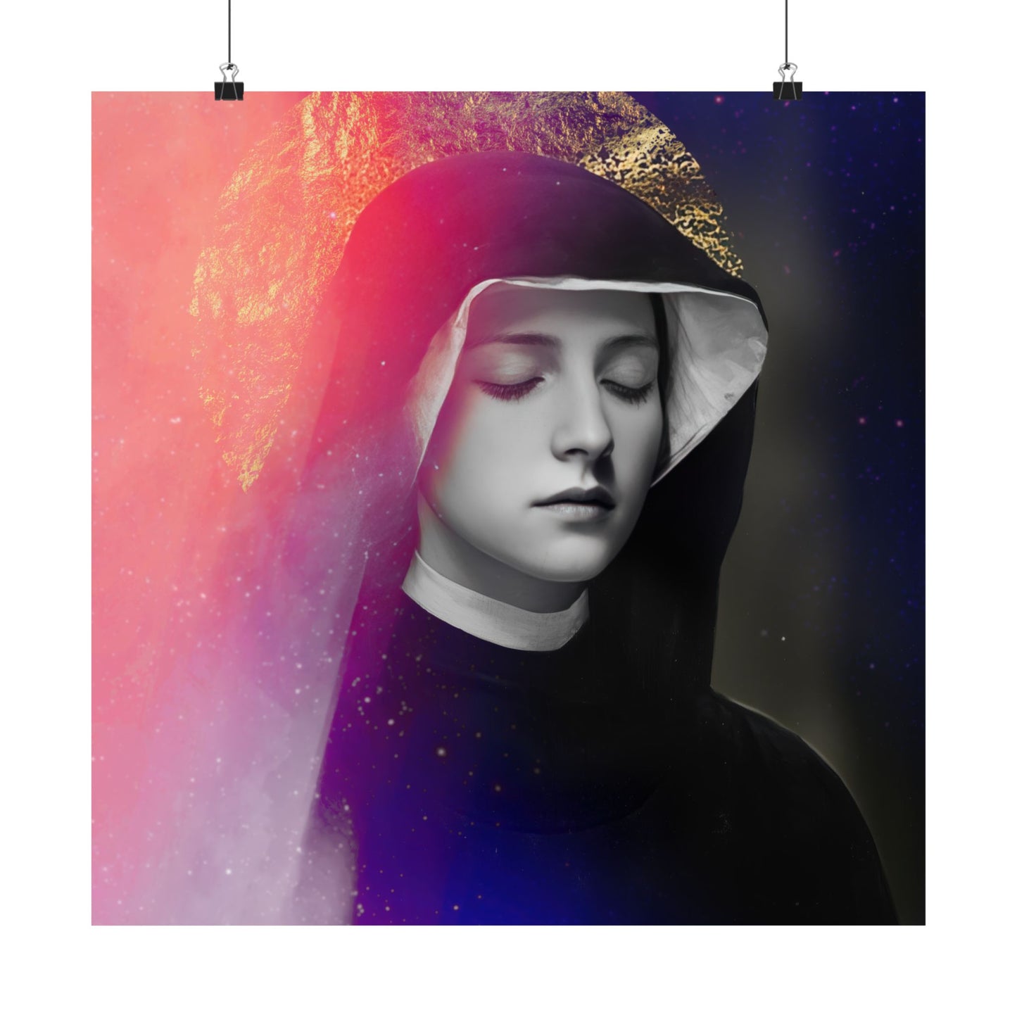 Saint Faustina Kowalska Poster Print - Sanctified Souls Print - Multiple Sizes - Premium Posters - Catholic Art for your home