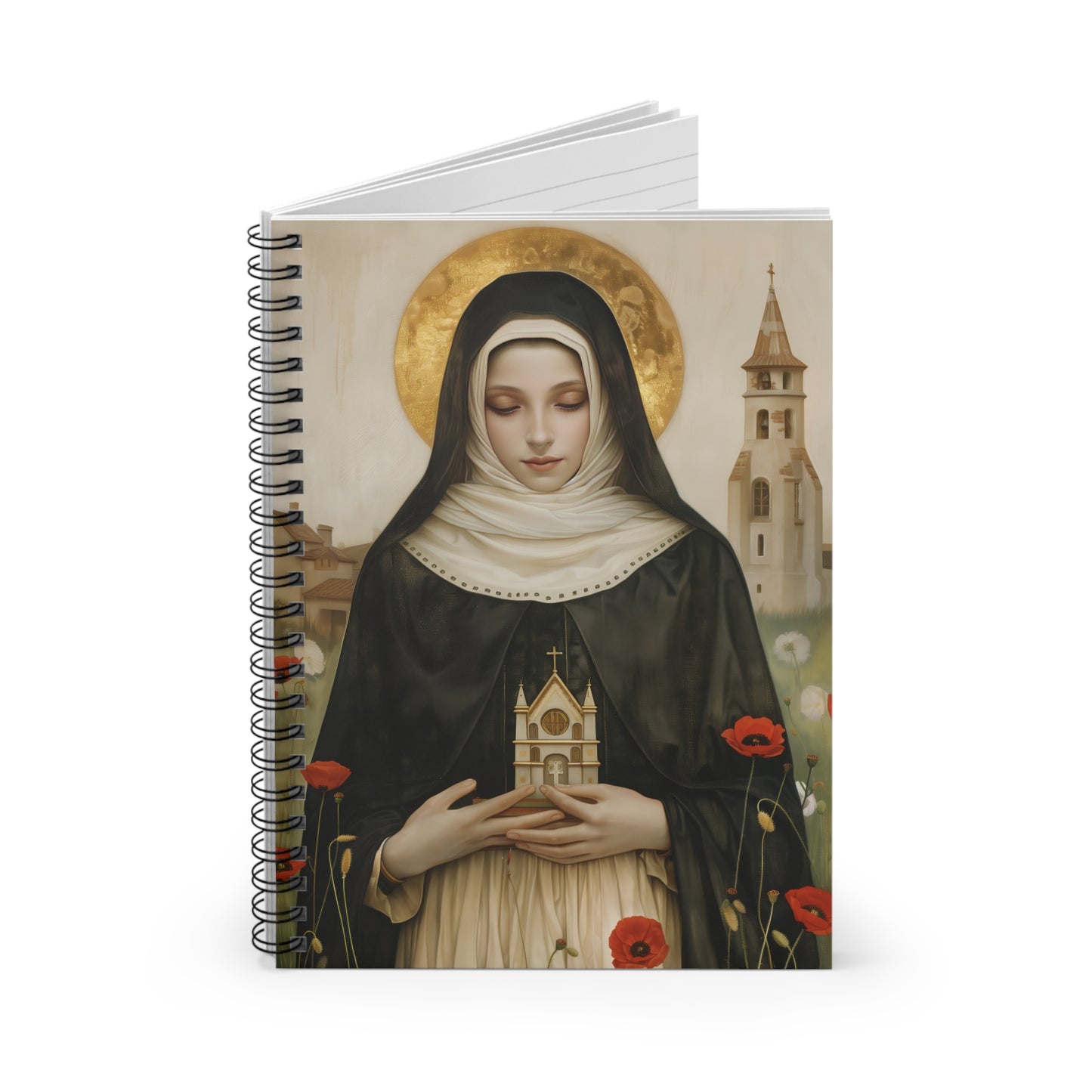 Saint Erentrude - Sanctified Souls Art - Religious - Spiral Notebook - Ruled Line - Catholic Religious art present gift