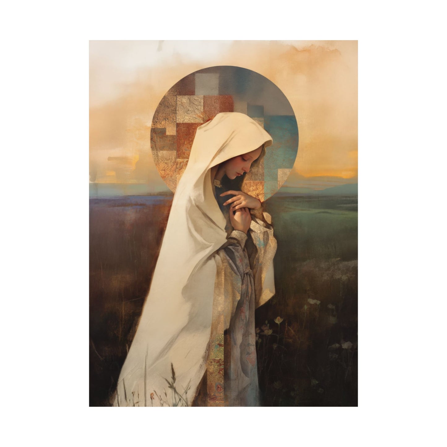 Our Lady of the Prairie - Sanctified Souls Print - Multiple Sizes - Premium Posters - Catholic Art - Christian Home
