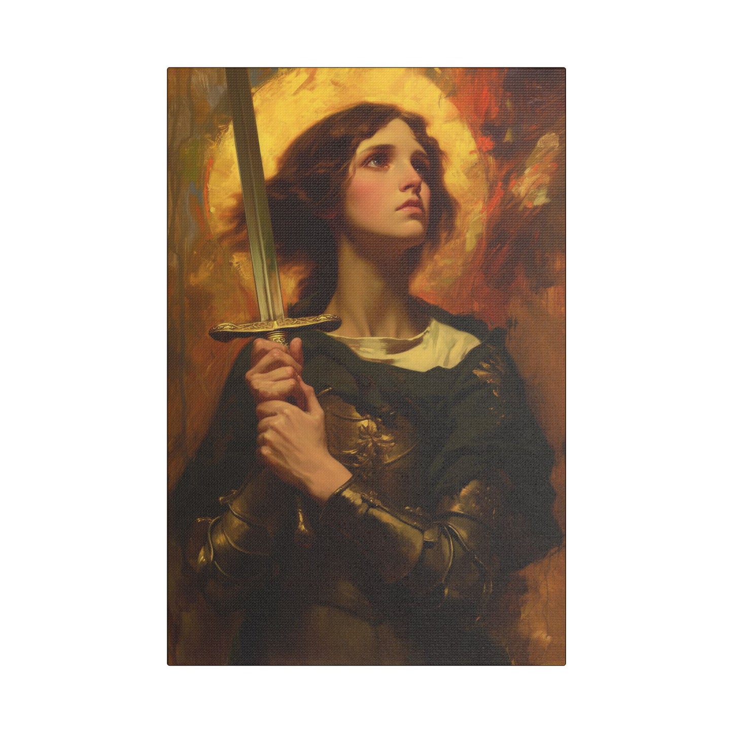 Portrait of Saint Joan of Arc - Museum Wrapped Canvas - Sanctified Souls Print - Religious Art for your Home