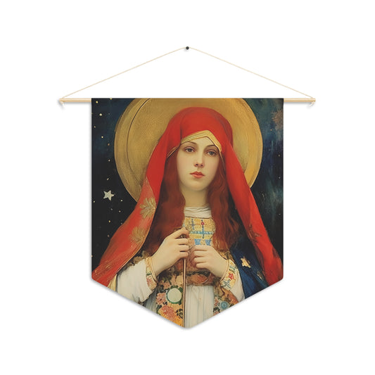 Saint Sabina Wall Banner / Wall Hanging - Prayer room art - Catholic Home Art - Large Print - 18" x 21"