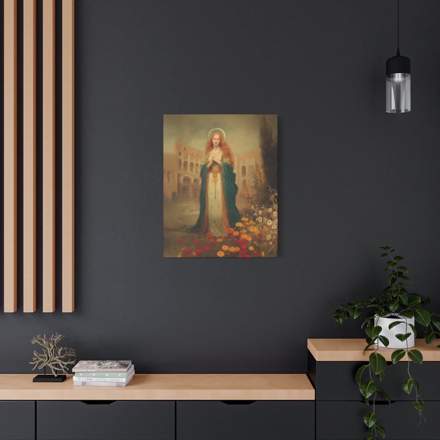 Saint Justina - Multiple Sizes - Catholic Home art - Museum Wrapped Canvas - Sanctified Souls Print - Catholic Martyr Art