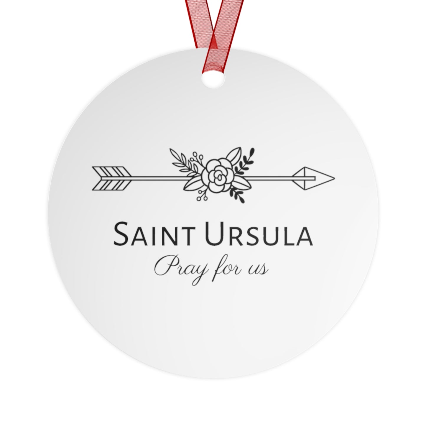 Saint Ursula Metal Ornament - Religious Holiday Christmas Ornament and Keepsake - Prayer Ornament - Catholic Gift
