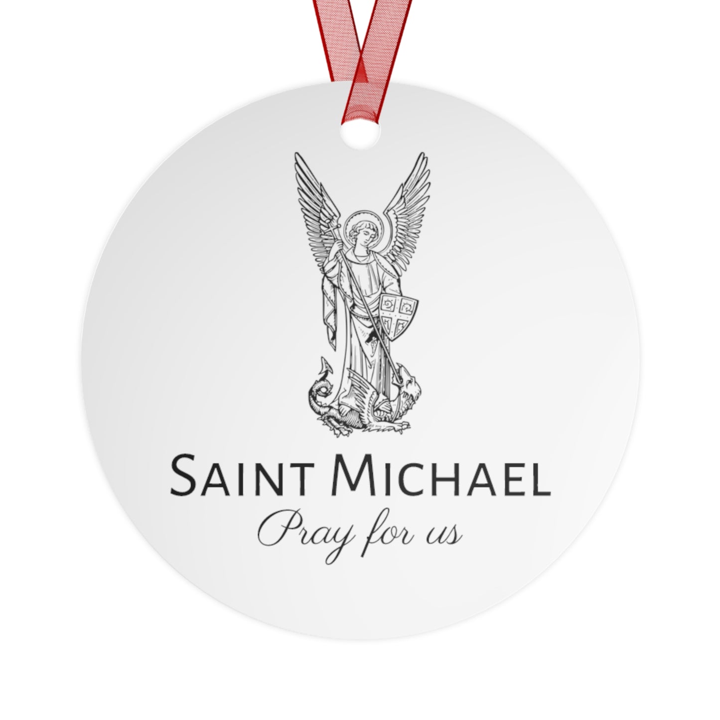 Saint Michael Metal Ornament - Religious Holiday Christmas Ornament and Keepsake - Prayer Ornament