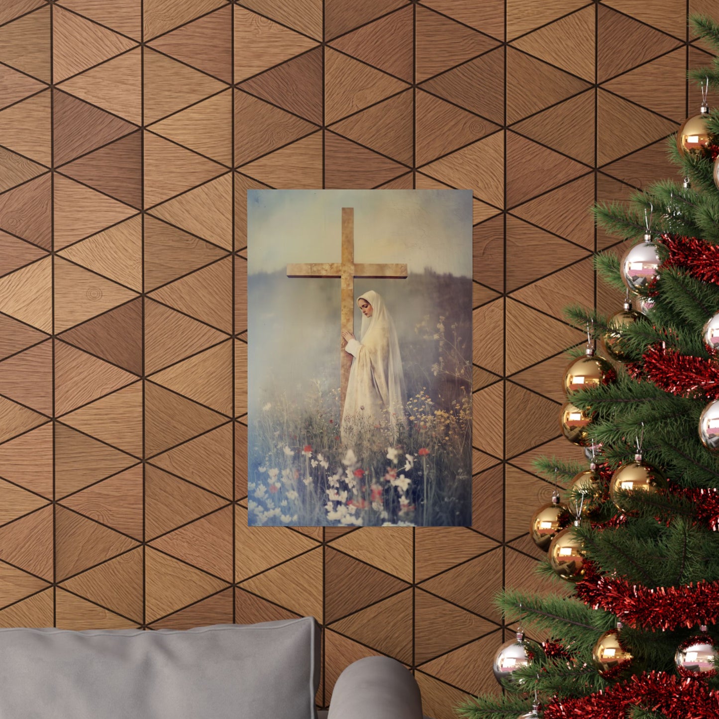 The Feast of the Exaltation of the Holy Cross - Sanctified Souls Print - Multiple Sizes - Premium Posters - Catholic Art - Christian Home