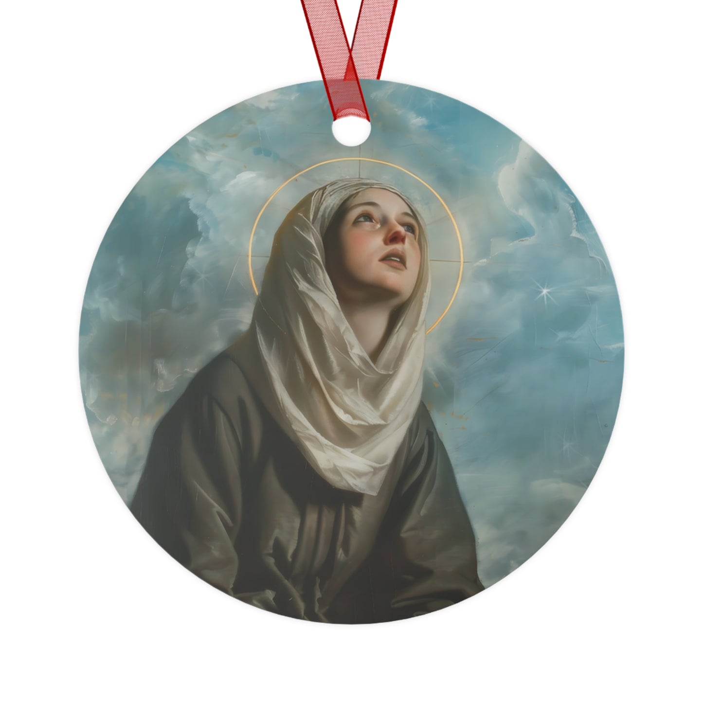Saint Margaret of Cortona Metal Ornament - Religious Holiday Christmas Ornament - Double sided - Catholic Keepsake - Religious Gift