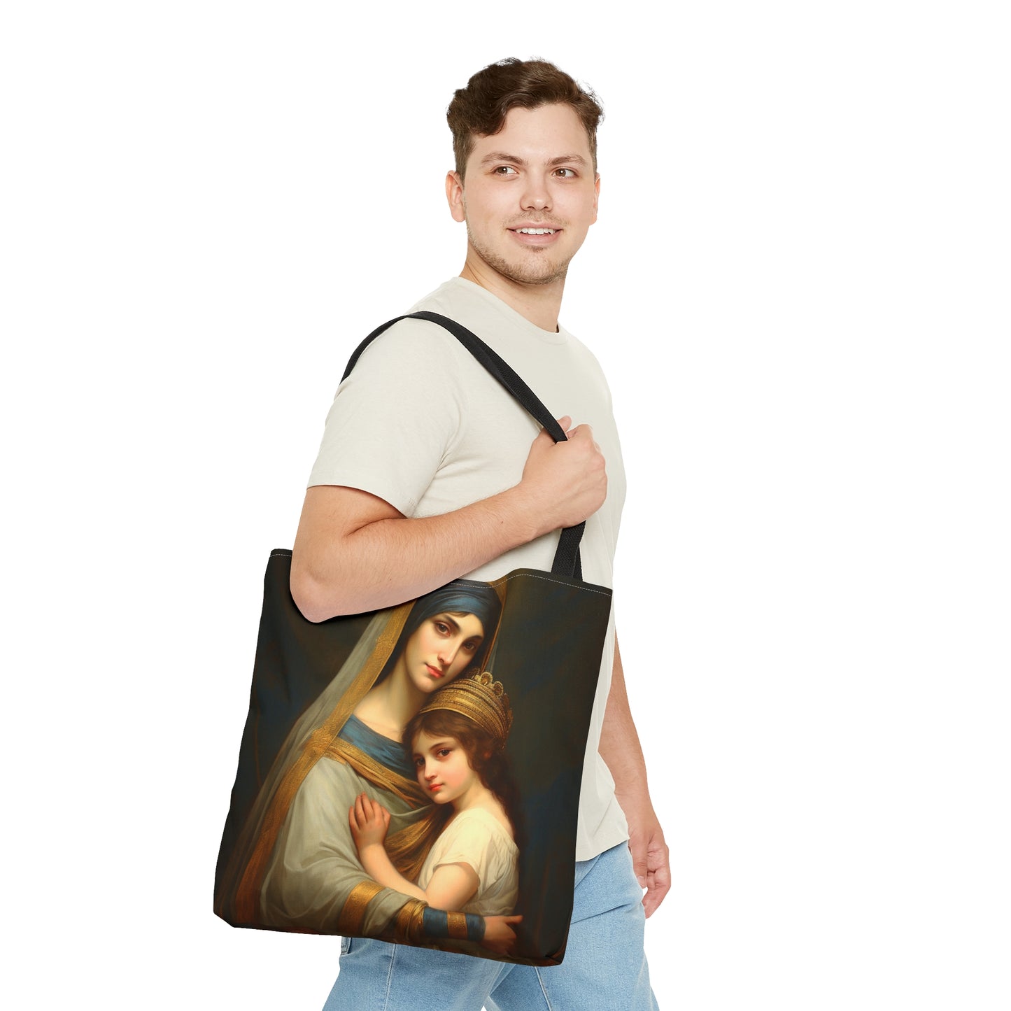 Saint Anne and Young Mother Mary  Tote Bag - Large Medium Small Faith Art Bag - Re usable Tote Purse - Double Sided - Catholic Art Bag