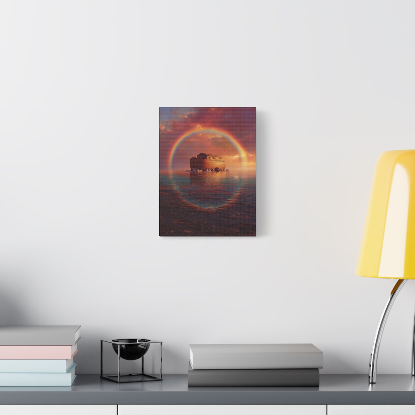 Sheltered Beneath the Covenant Sky - Noah's Ark - Gallery Wrapped Canvas - Print - Religious Art for your Home - Catholic