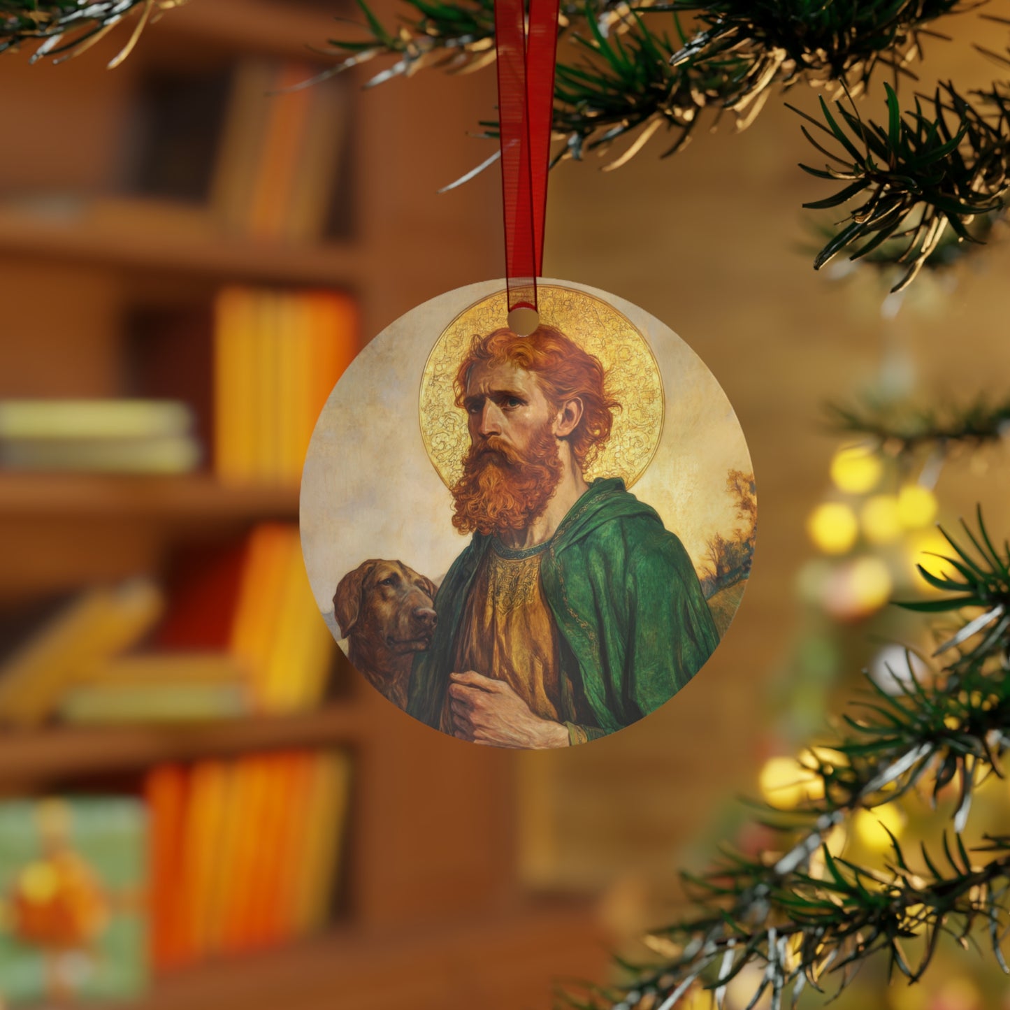 Saint Andrew the Scot Day Metal Ornament - Religious Holiday Christmas Keepsake - Religious Catholic Tree Ornament - Holiday Art Piece