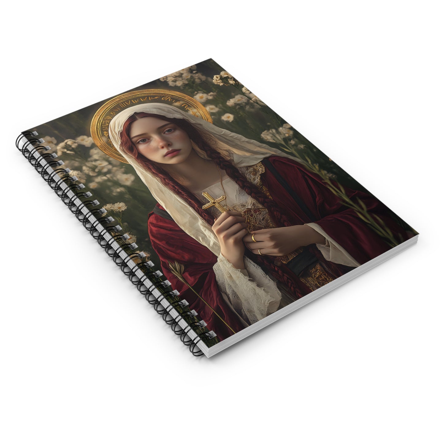 Saint Hilaria - Sanctified Souls Art - Religious Based Notebook - Spiral Notebook