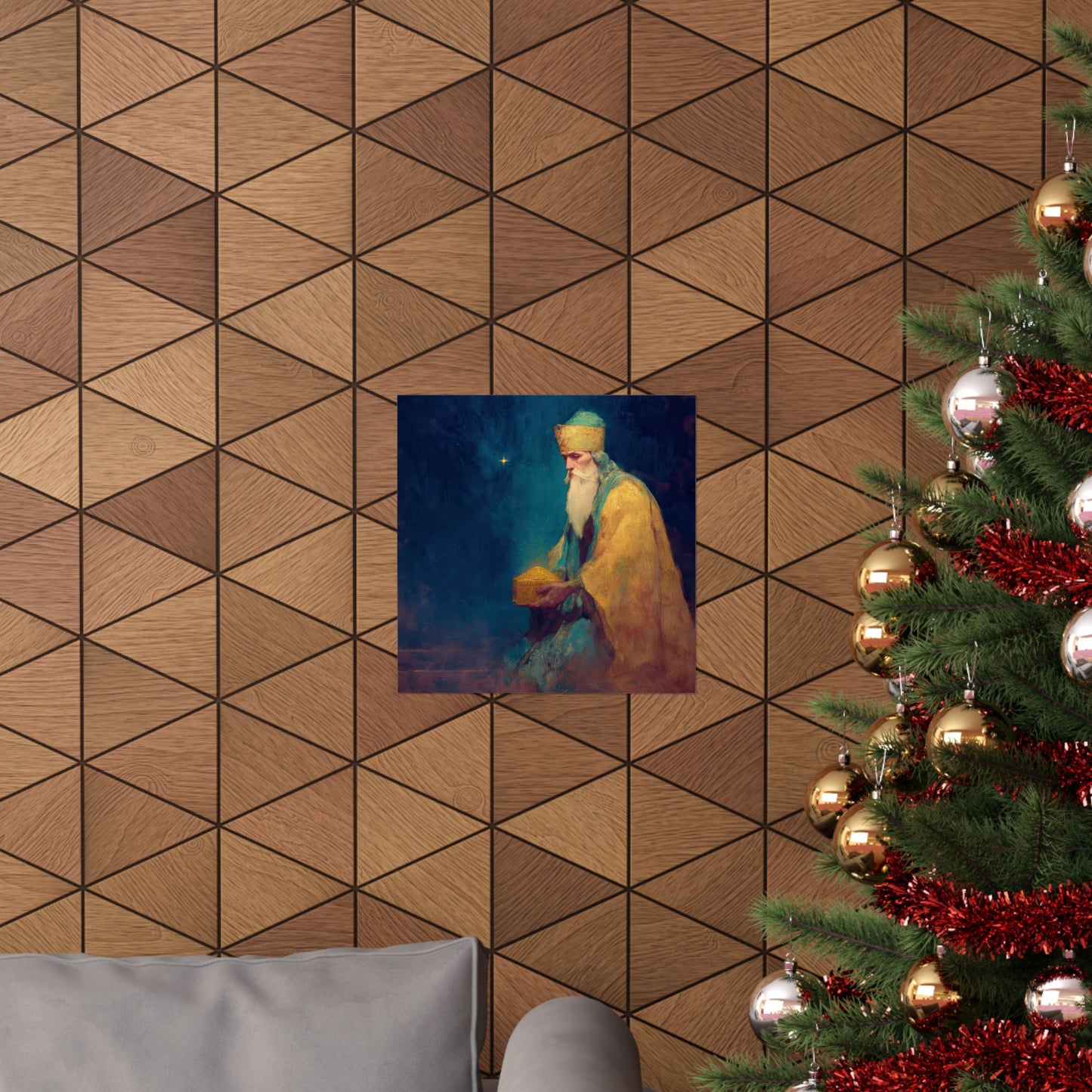 Caspar and the Offering of Worship - 3 Wise Men - Sanctified Souls Print - Multiple Sizes - Premium Matte Vertical Posters