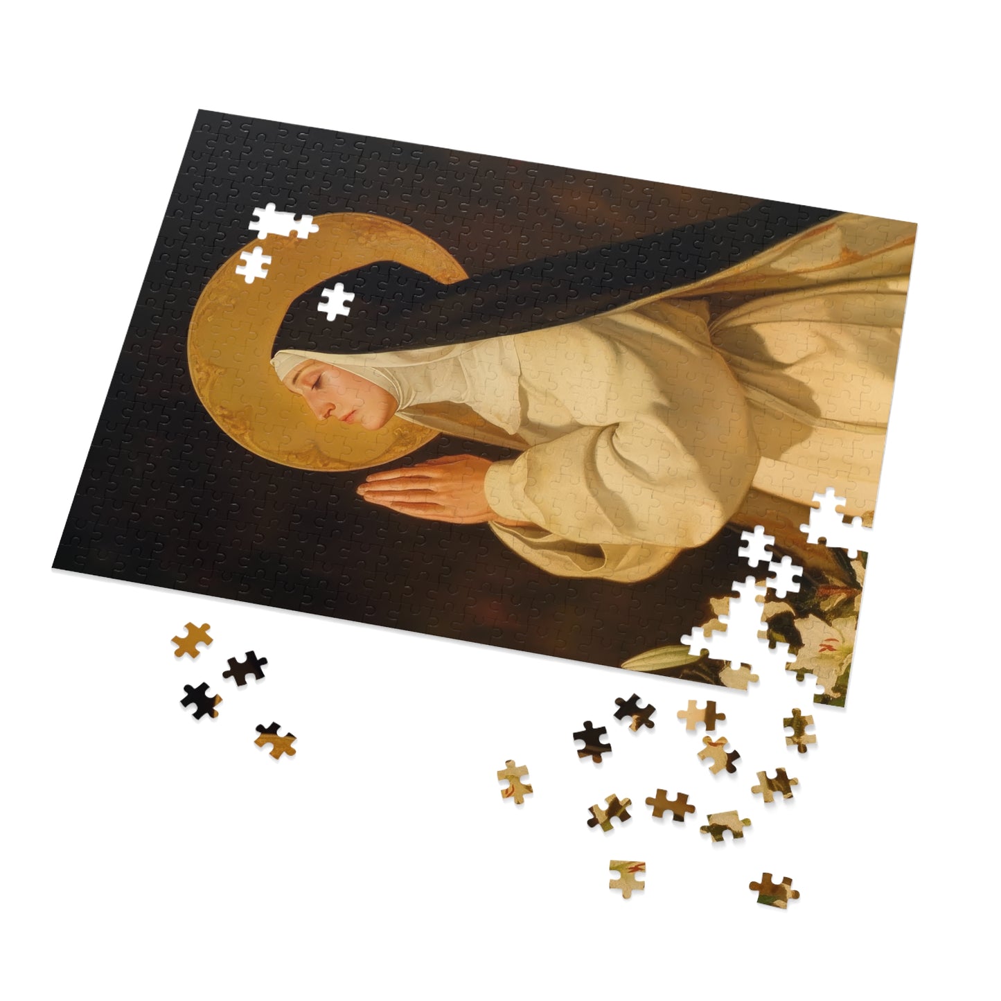 Saint Lutgardis - Puzzle and Keepsake Tin - Religious (30, 110, 252, 500,1000) - Religious Catholic Puzzle Art