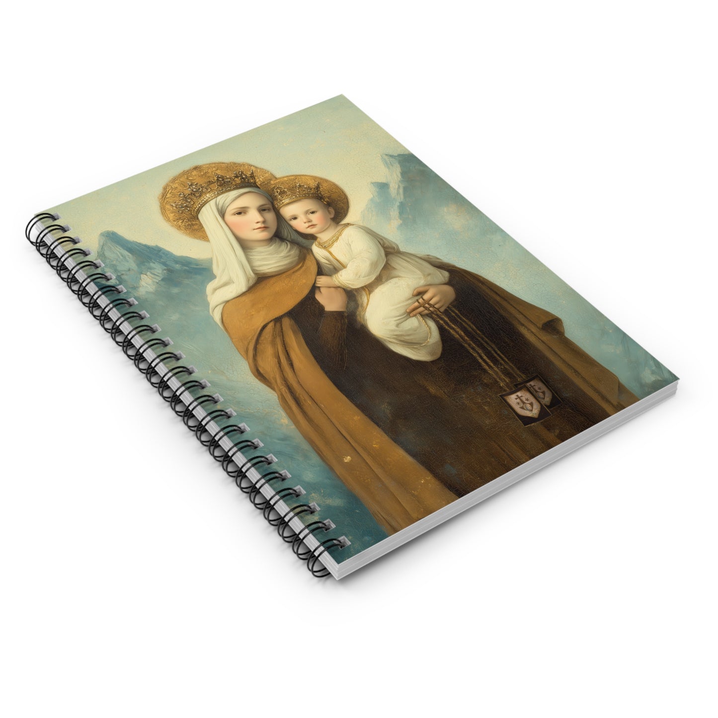 The Gift of the Scapular - Our Lady of Mount Carmel - Sanctified Souls Art - Religious Based Notebook - Spiral Notebook - Ruled Line