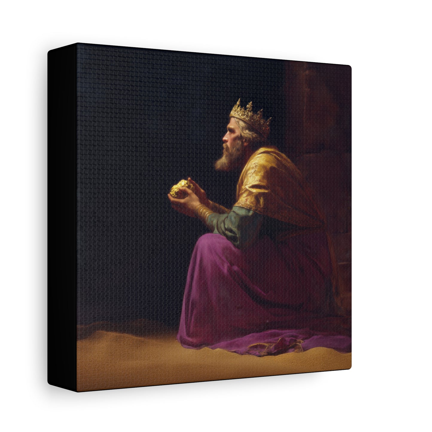 Melchior and the Gift Fit for a King - 3 Wise Men - Gallery Wrapped Canvas - Print - Religious Art for your Home - Catholic