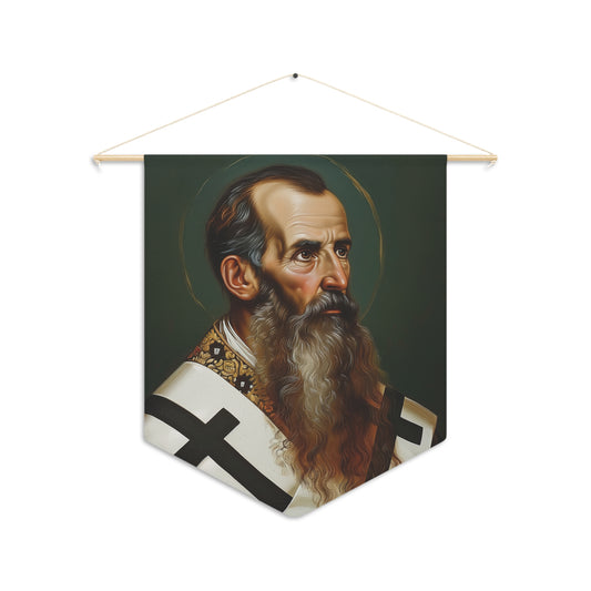 Saint Basil the Great Pennant / Banner / Wall Hanging - Prayer room art - Catholic Home Art - Large Saint Art for your home - 18" x 21"