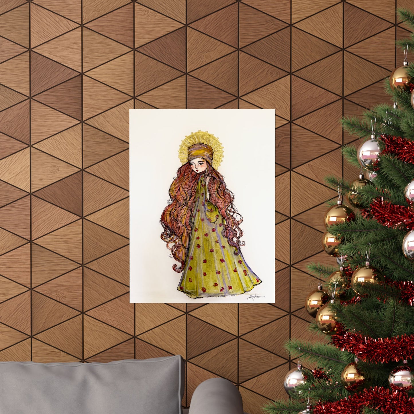 Saint Mary Magdalene Catholic Art Print | Hand-Drawn Watercolor Sacred Artwork | Christian Devotional Wall Art