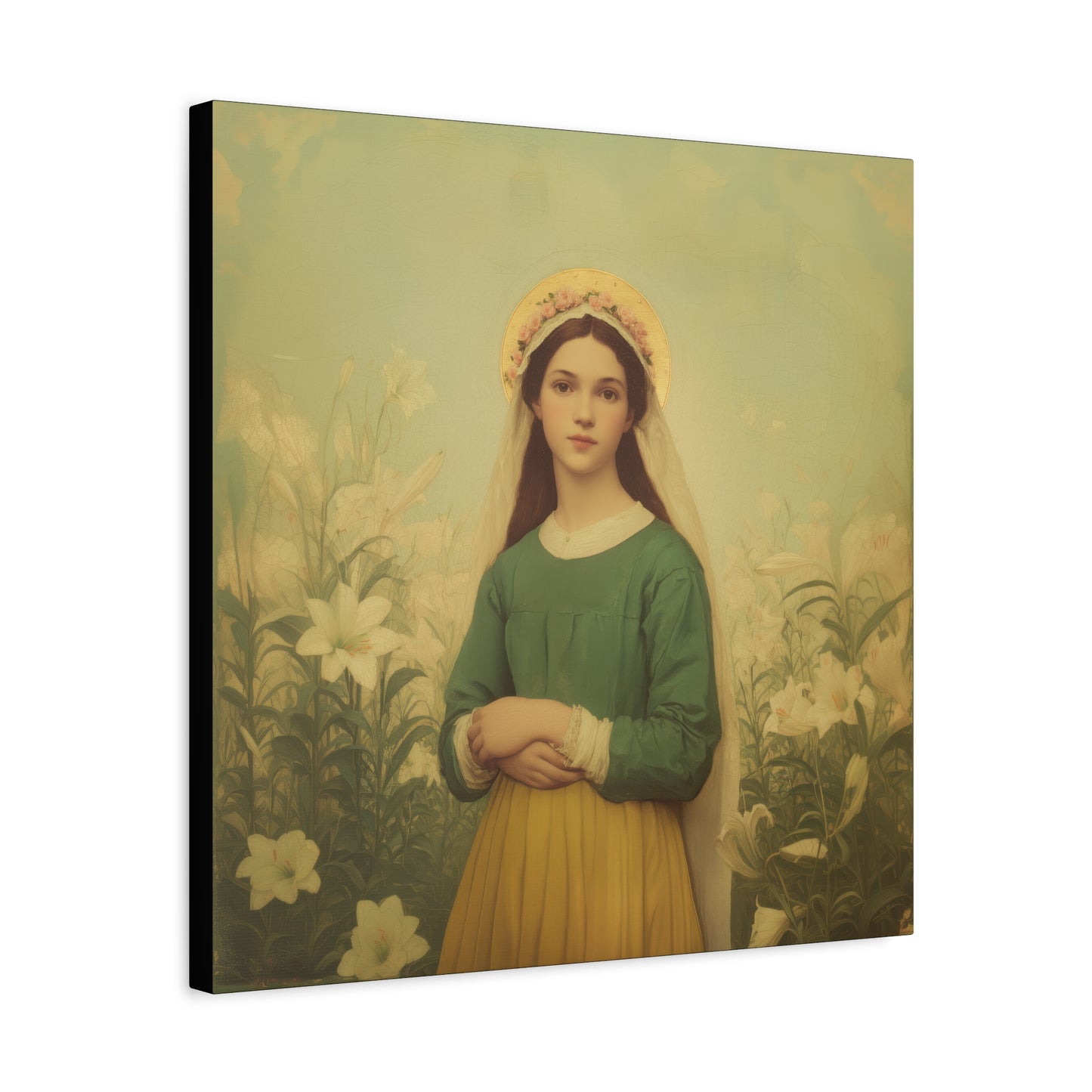 Saint Maria Goretti -  Museum Wrapped Canvas - Sanctified Souls Print - Religious Art for your Home - Catholic Patron Saint Art