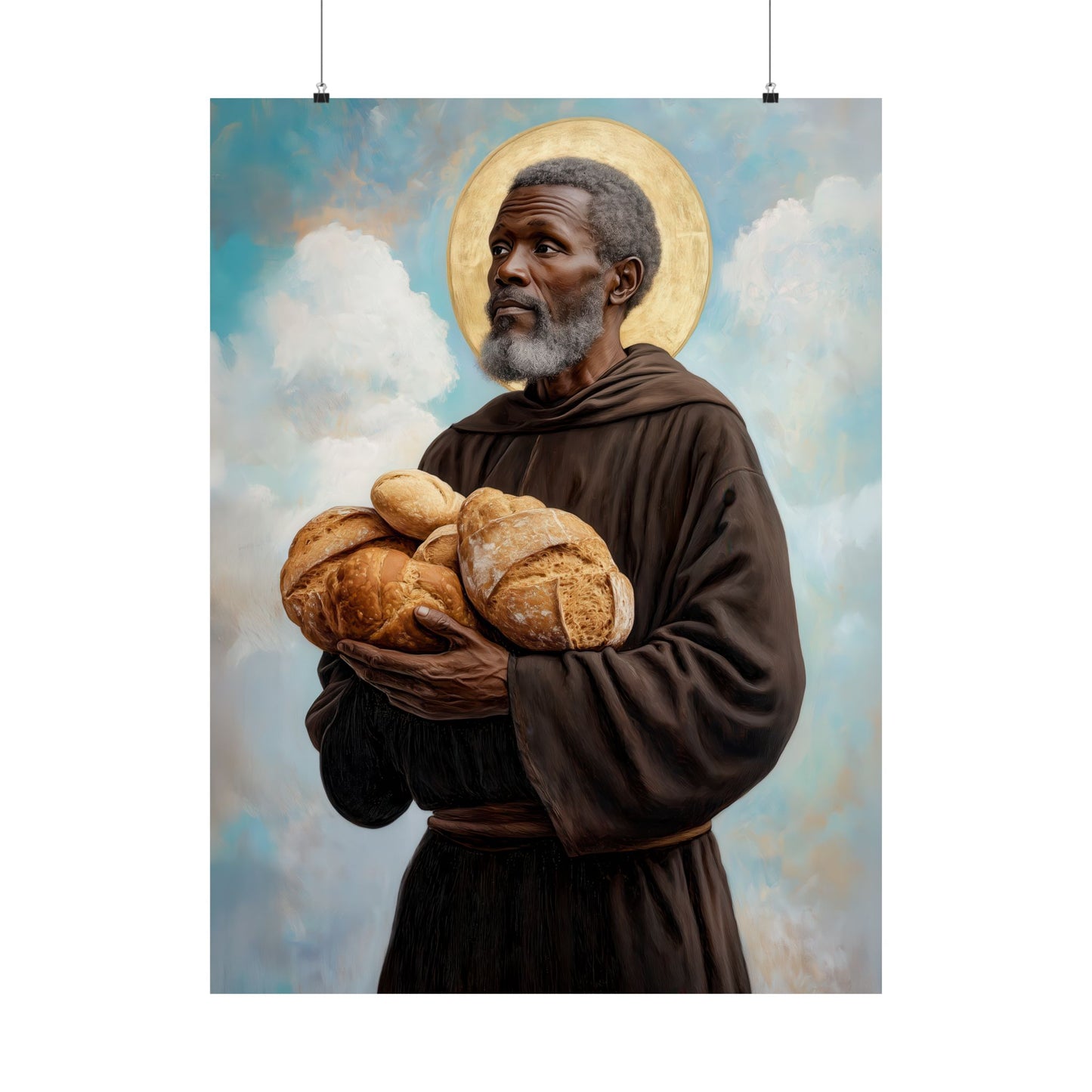 Saint Benedict the Moor  - Sanctified Souls Print - Multiple Sizes - Premium Matte Vertical Posters - Catholic Fine Art Print