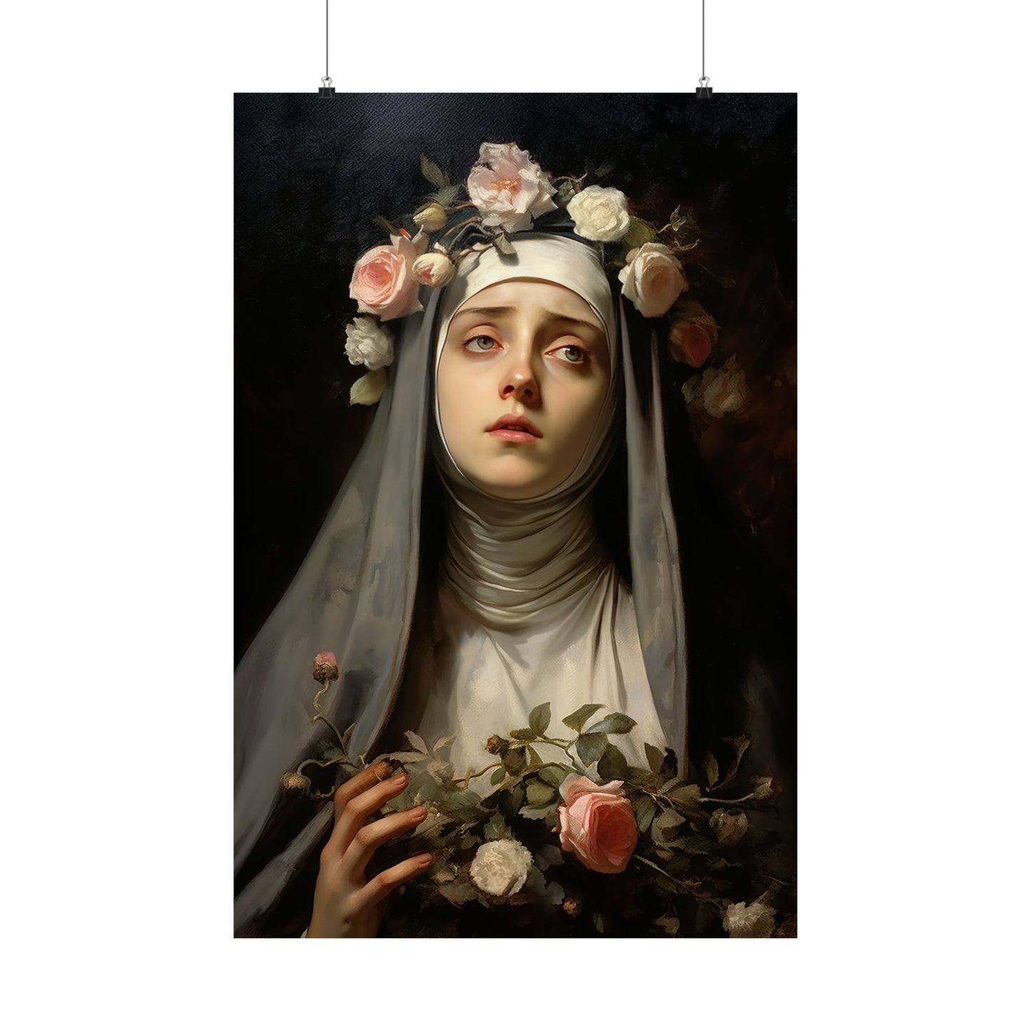 Saint Rose of Lima - Sanctified Souls Print - Multiple Sizes - Premium Matte Vertical Posters - Patron Saint of Florists