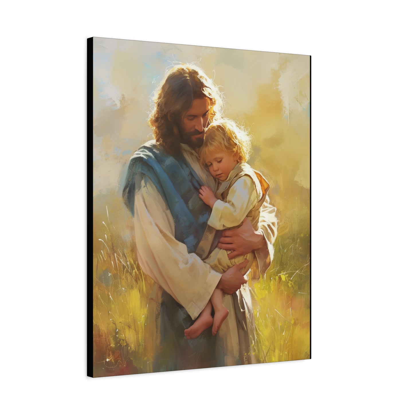 Jesus, Guardian of Innocence - Christ and Child - Museum Wrapped Canvas - Print - Religious Art for your Home - Christian art print