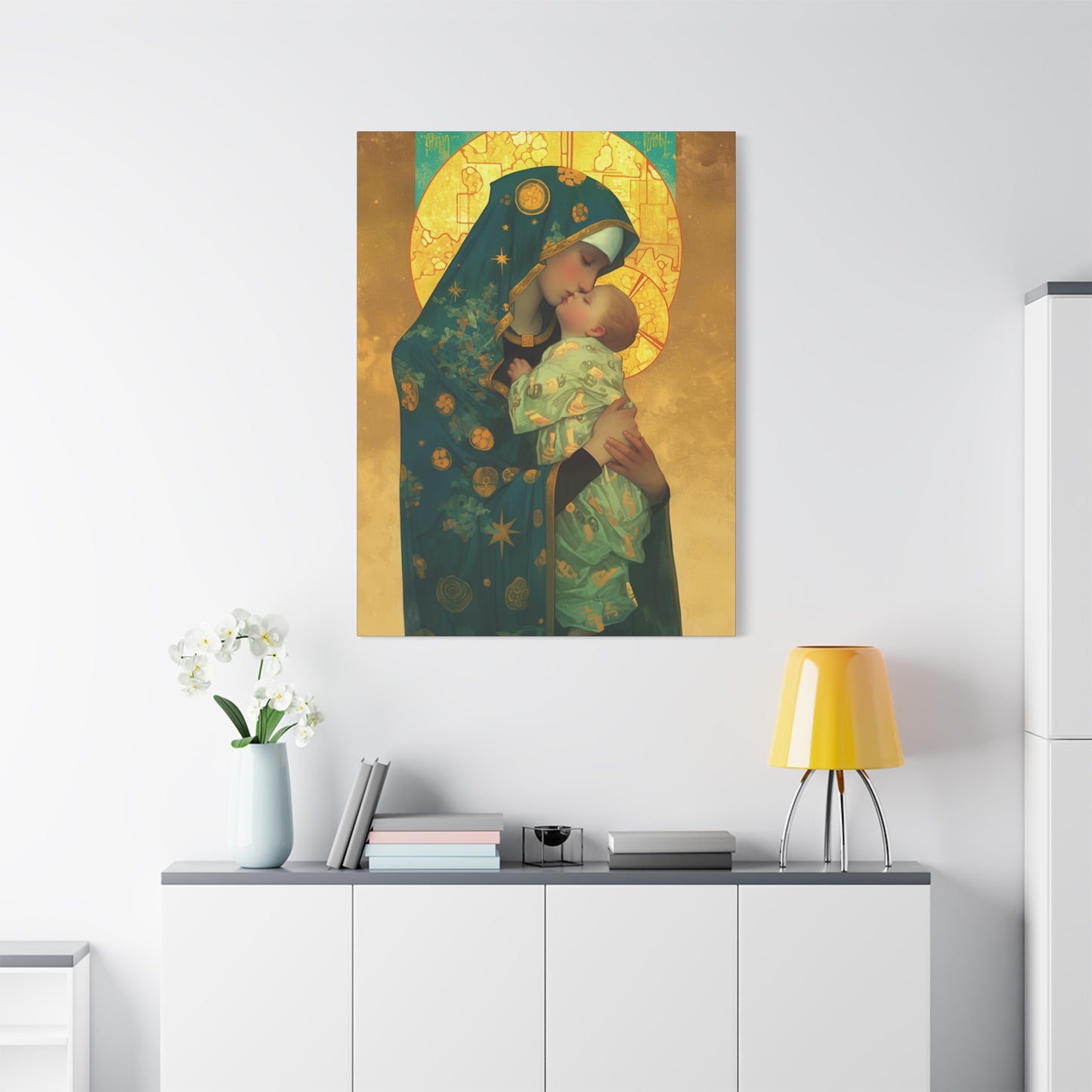 Peaceful Refuge - Mary and the Christ Child - Museum Wrapped Canvas - Print - Religious Art for your Home - Catholic Saint Art