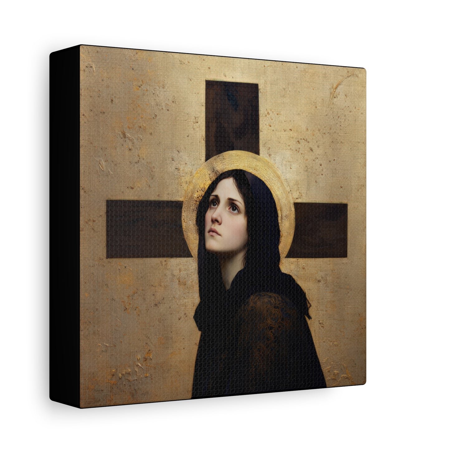 Our Lady of the Cross - Mother Mary  - Our Lady of the Crucifix - Marian Art - Gallery Wrapped Canvas - Print - Catholic Art Print
