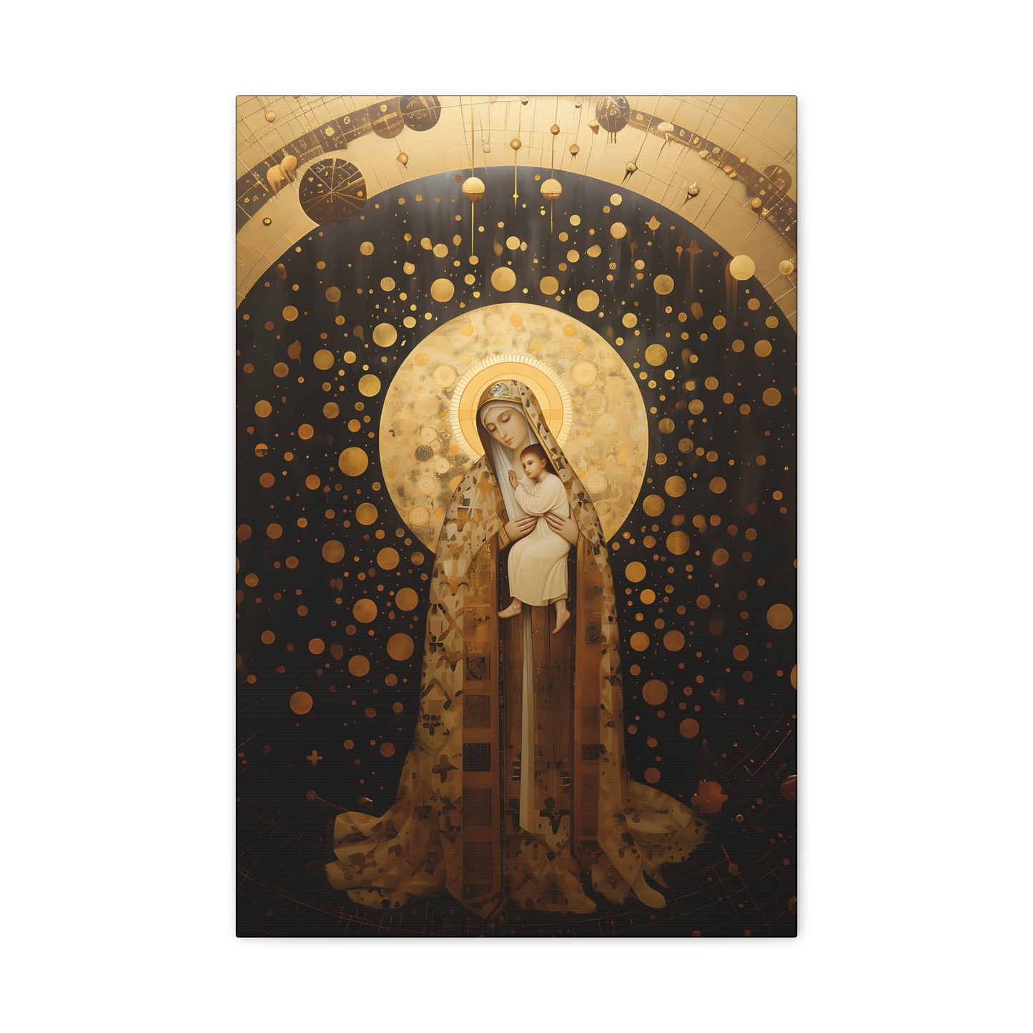 The Golden Mary - Mary the Blessed Virgin - Gallery Wrapped Canvas - Sanctified Souls Print - Religious Art for your Home - Pop Art