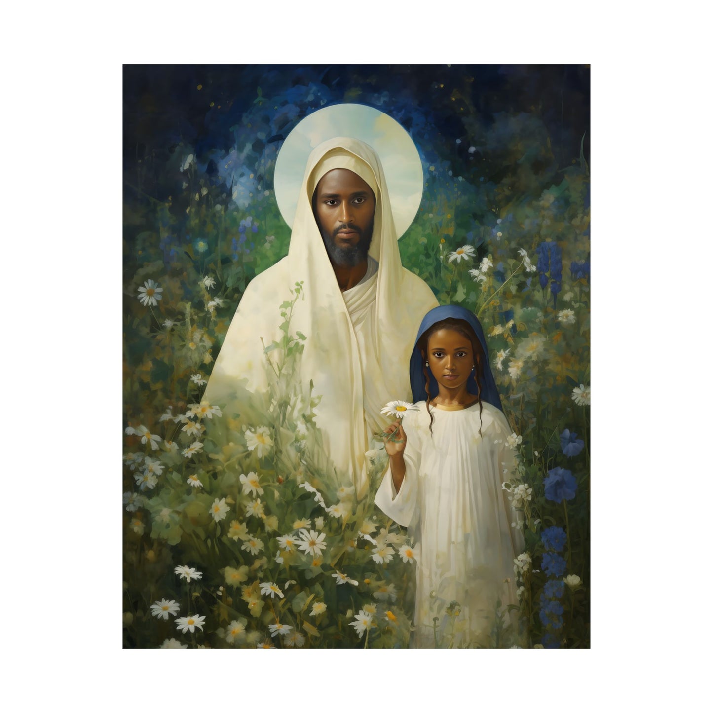 Saint Joachim Print - Father of Virgin Mary - Patron Saint of Fathers - Multiple Sizes - Premium Matte Vertical Posters - Catholic Art