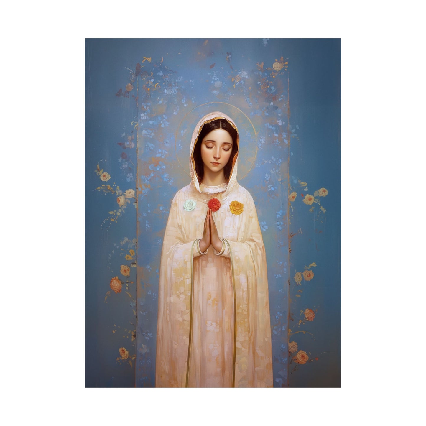 Rosa Mystica - Mystical Rose - Mother Mary - Marian Art - Sanctified Souls Print - Multiple Sizes - Premium Vertical Posters