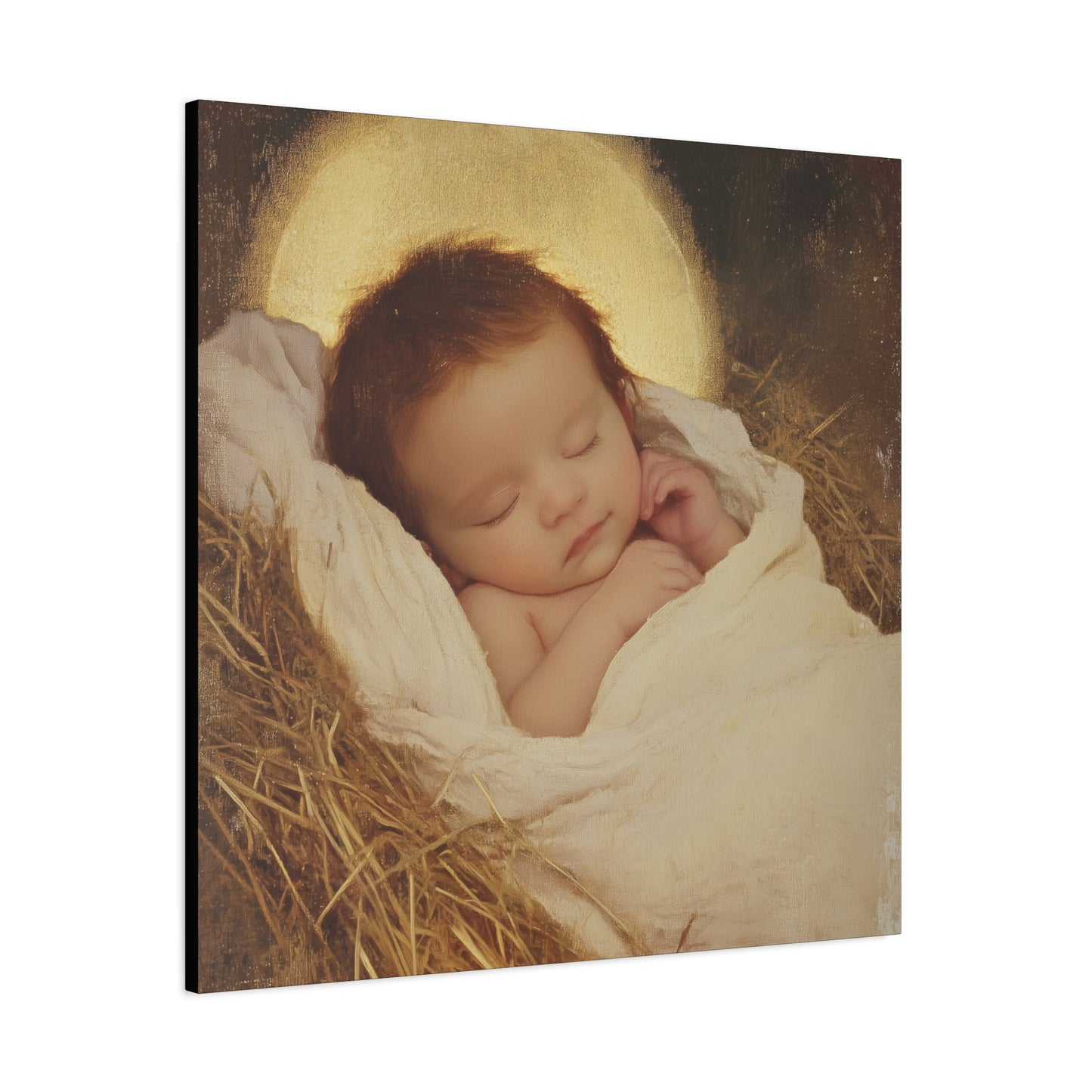 Jesus, the Newborn Light of the World - Gallery Wrapped Canvas - Print - Religious Art for your Home - Catholic Art Print