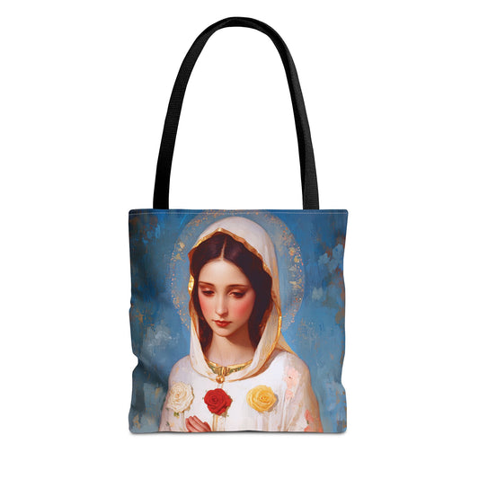 Rosa Mystica - Mystical Rose - Mother Mary - Marian Art - Tote Bag - Large Medium Small Faith Art Bag - Tote Purse