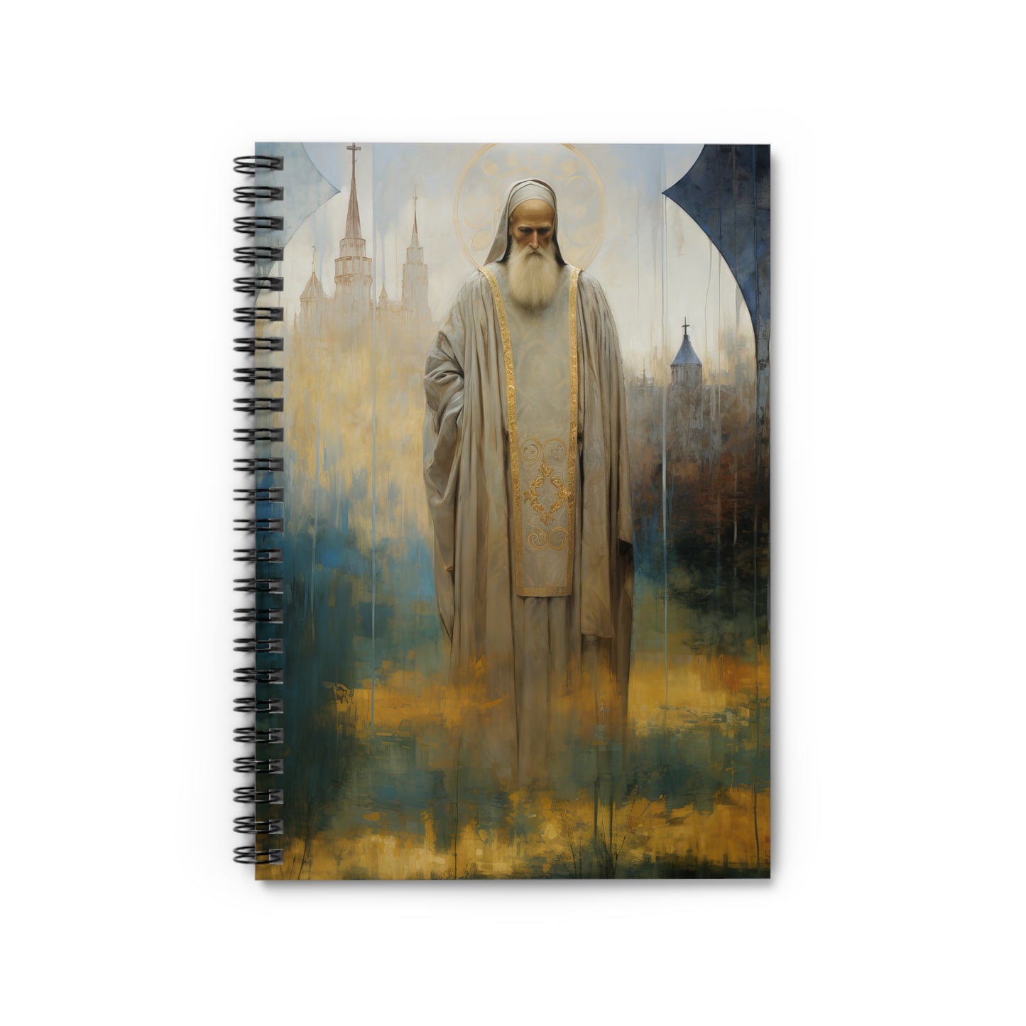 Saint Finbar of Cork - Sanctified Souls Art - Religious Based Notebook - Spiral Notebook - Ruled Line
