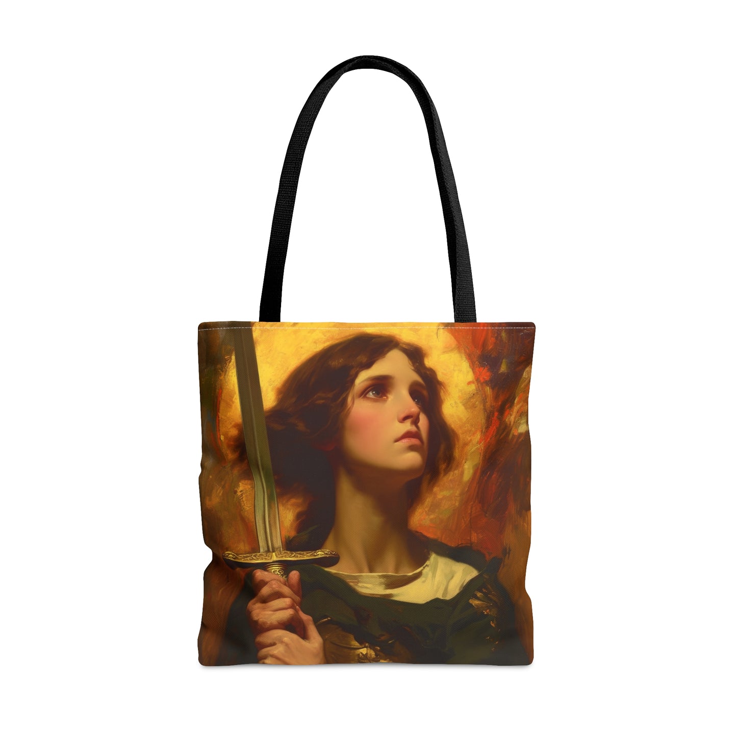 Saint Joan of Arc Tote Bag - Three sizes - Large Medium Small Faith Art Bag - Catholic purse - Double Sided - Patron Saint Art