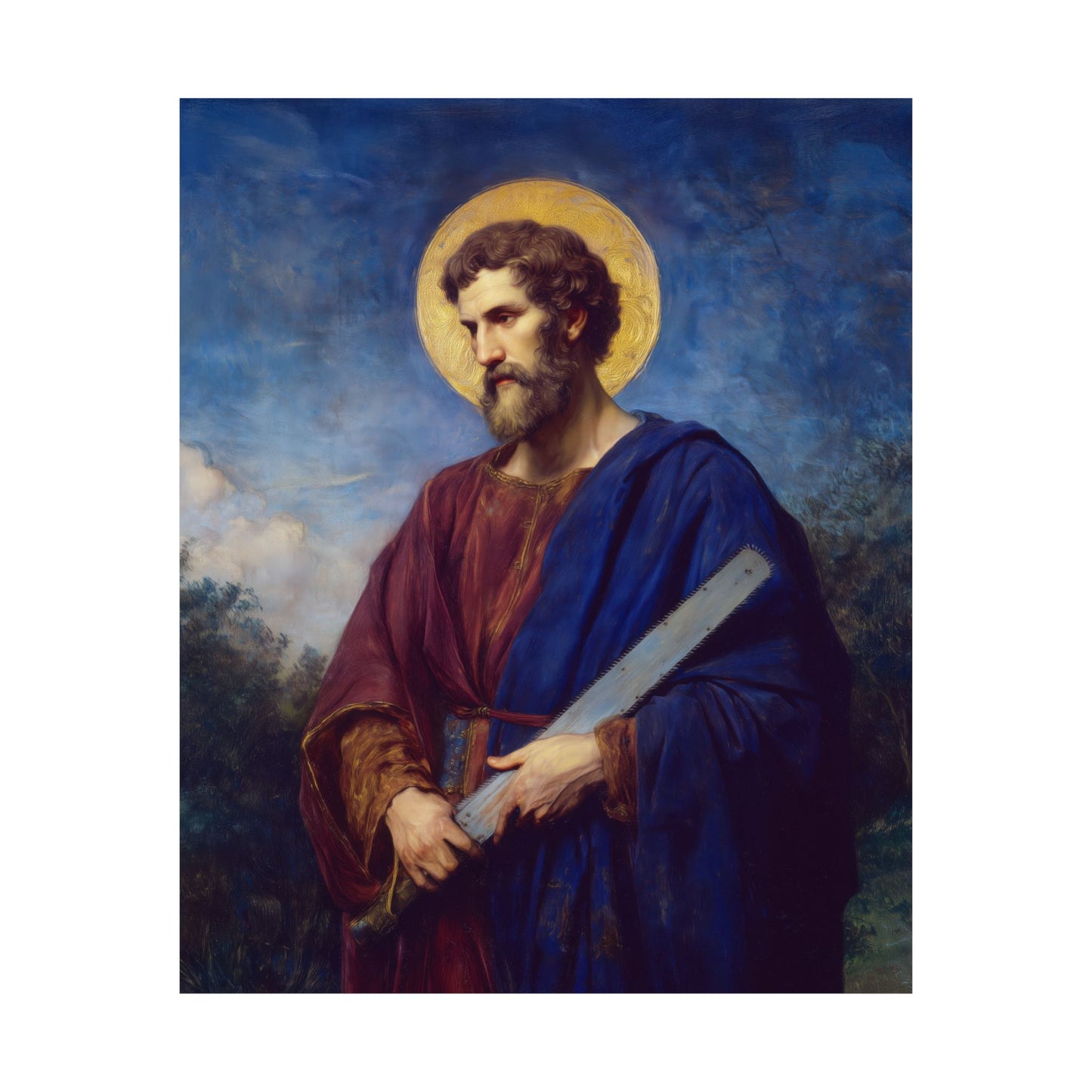 Saint Simon the Apostle  - Sanctified Souls Print - Multiple Sizes - Premium Matte Vertical Posters