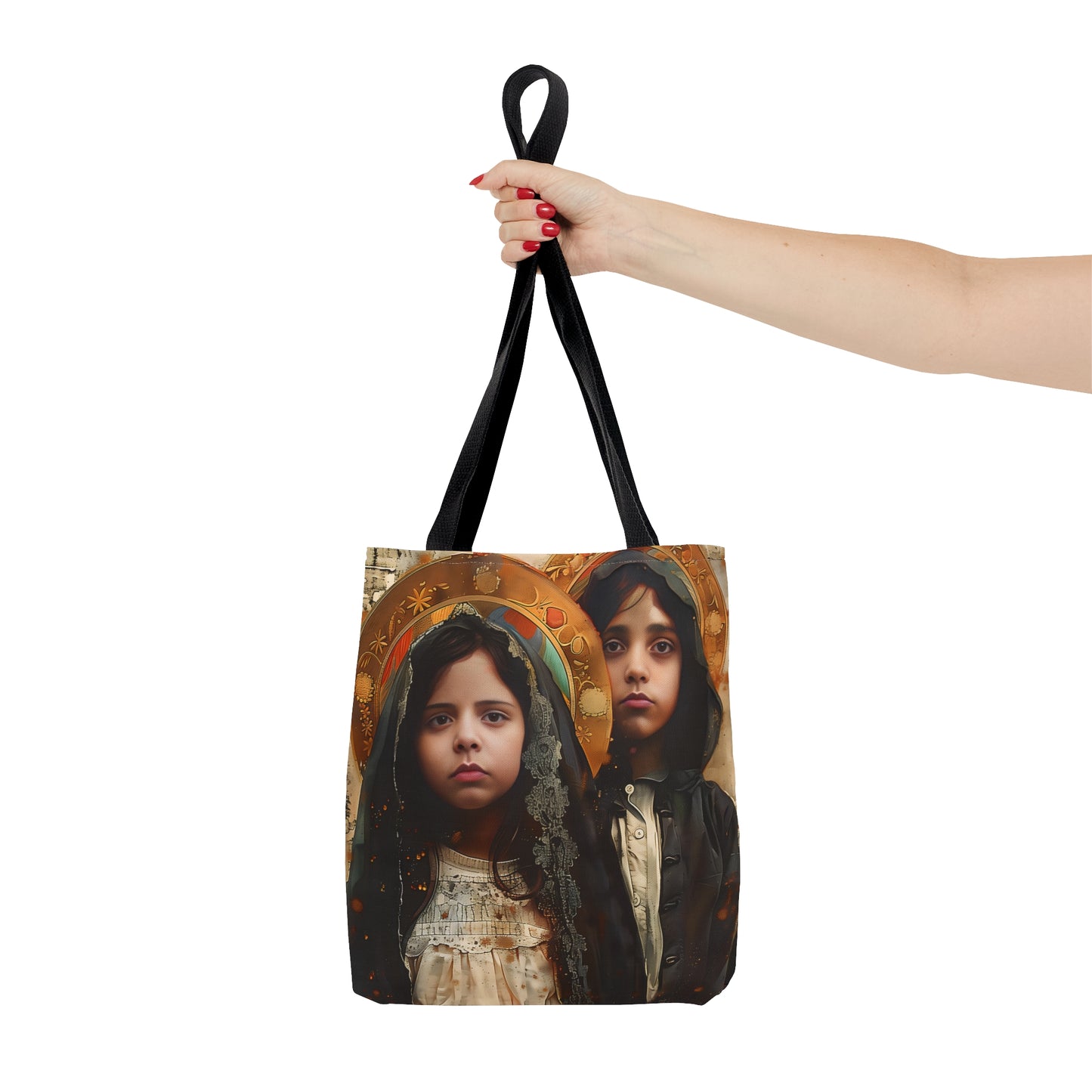 Saints Francisco and Jacinta Marto Tote Bag - Purse - Three sizes - Faith Art Bag - Catholic faith inspired carry-all purse - Double Sided