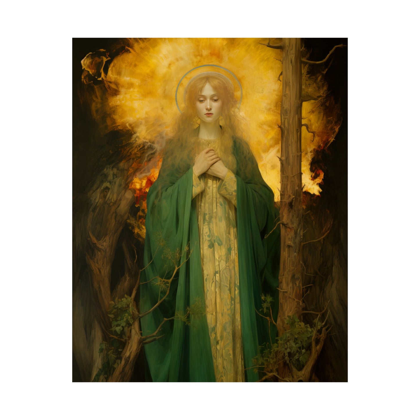 Saint Afra - Sanctified Souls Print - Multiple Sizes - Premium Matte Vertical Posters - Catholic Art - Religious Poster