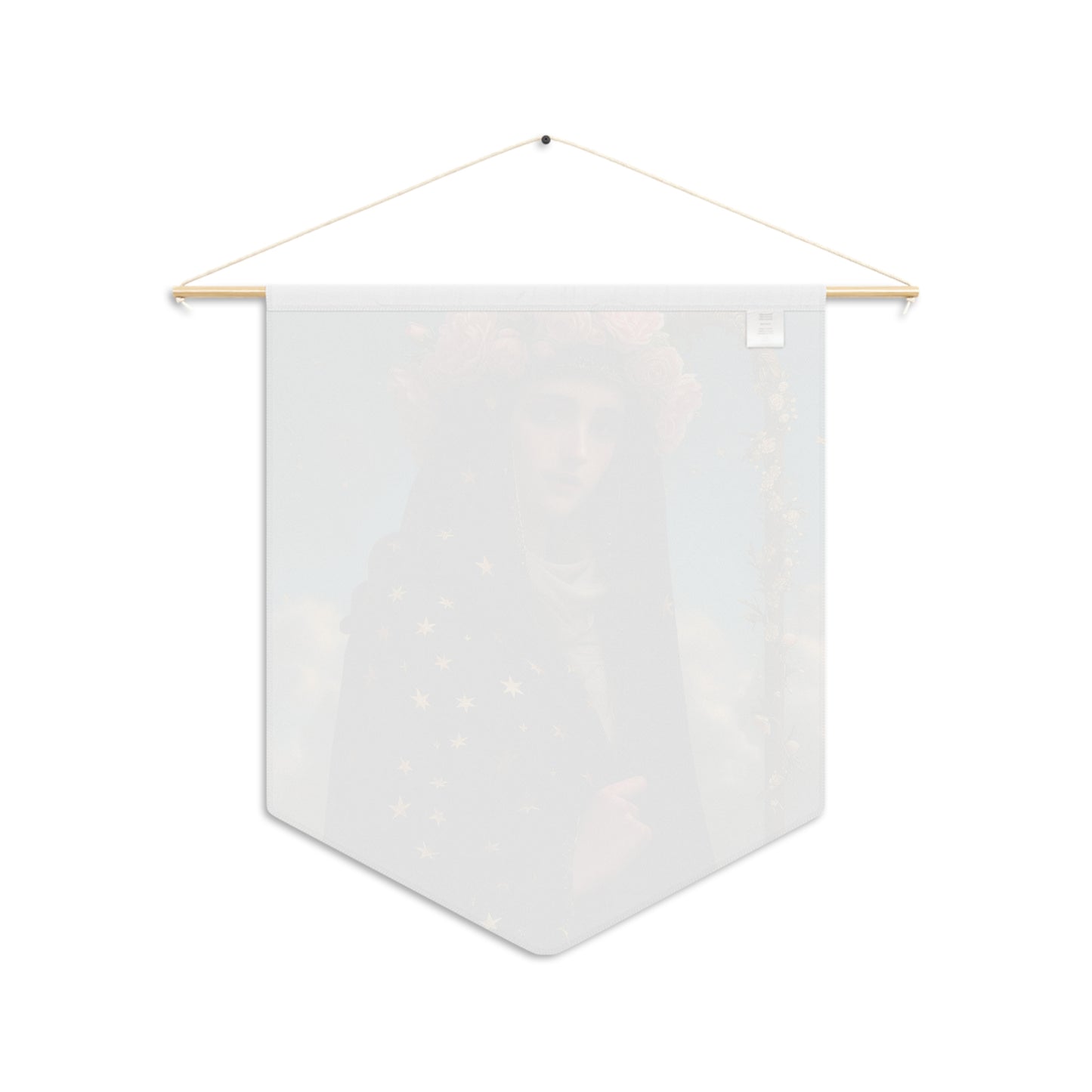 Saint Aldegunde Pennant / Banner / Wall Hanging - Prayer room art - Catholic Home Art - Large Saint Art for your home - 18" x 21"