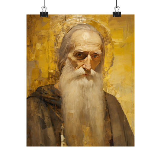 Saint Athanasius the Athonite Poster Print - Sanctified Souls Print - Multiple Sizes - Premium Posters - Catholic Art for your home