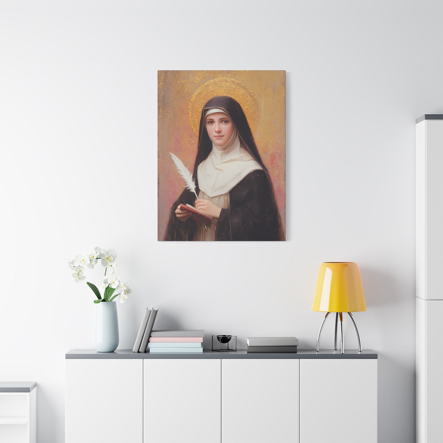 Saint Mechtildis / Mechtide of Hefta / Mechthild of Hackeborn - Gallery Wrapped Canvas - Print - Religious Art for your Home - Catholic Art