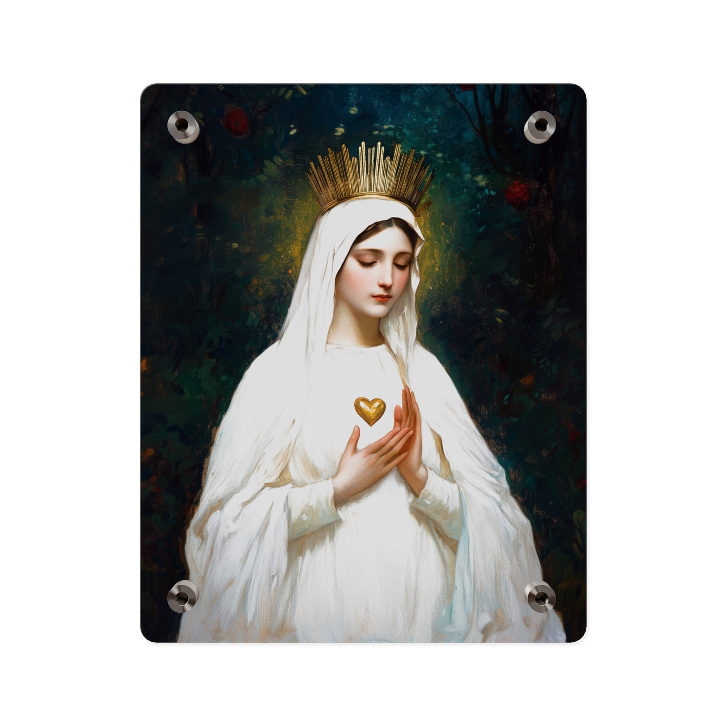Our Lady of Beauraing - Our Lady of the Golden Heart - Marian Art - Wall Art Panel - Ready to Hang Acrylic Print - Saint Art - Catholic Art