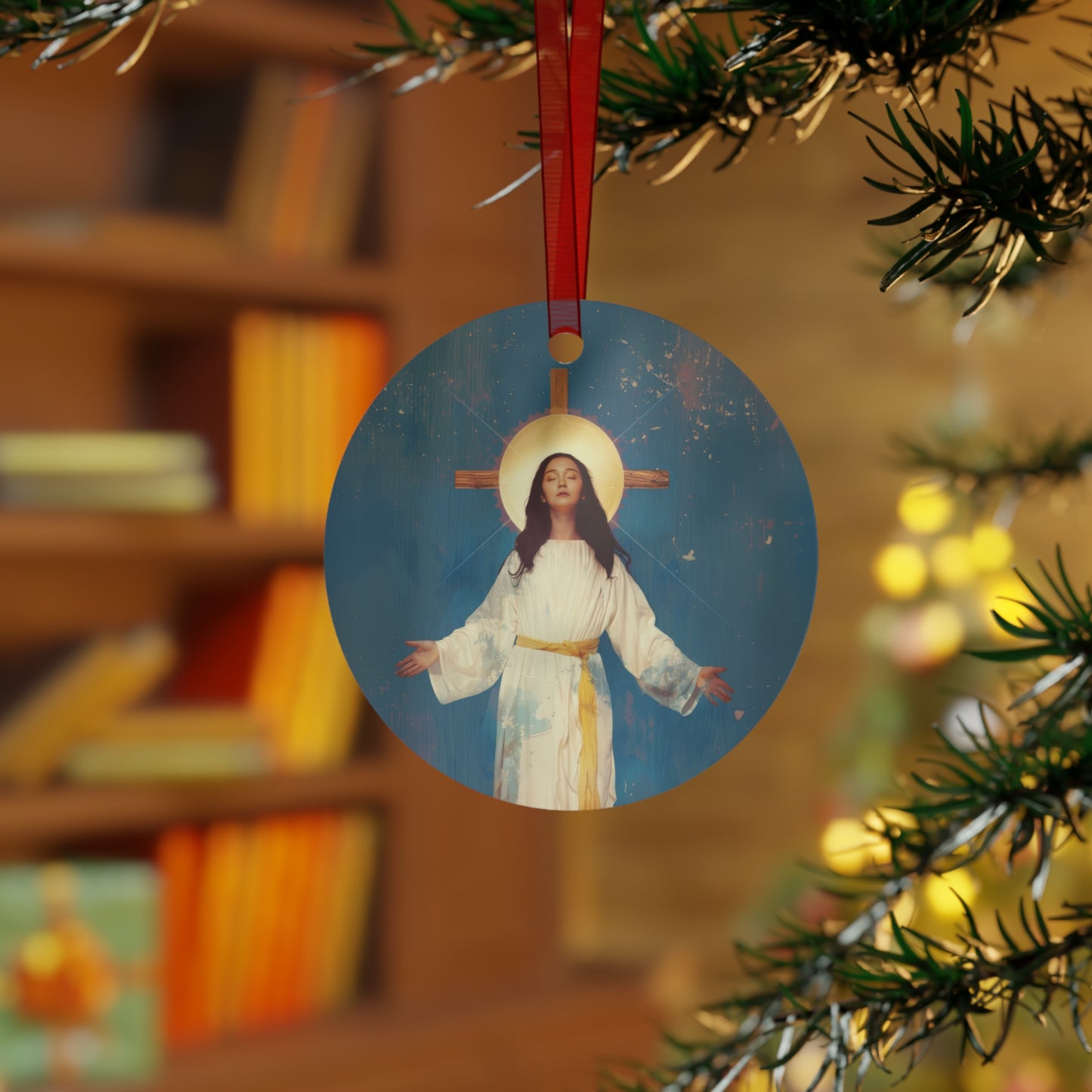 Our Lady of Akita - Mother Mary - Metal Ornament - Religious Holiday Christmas Ornament and Keepsake - Prayer