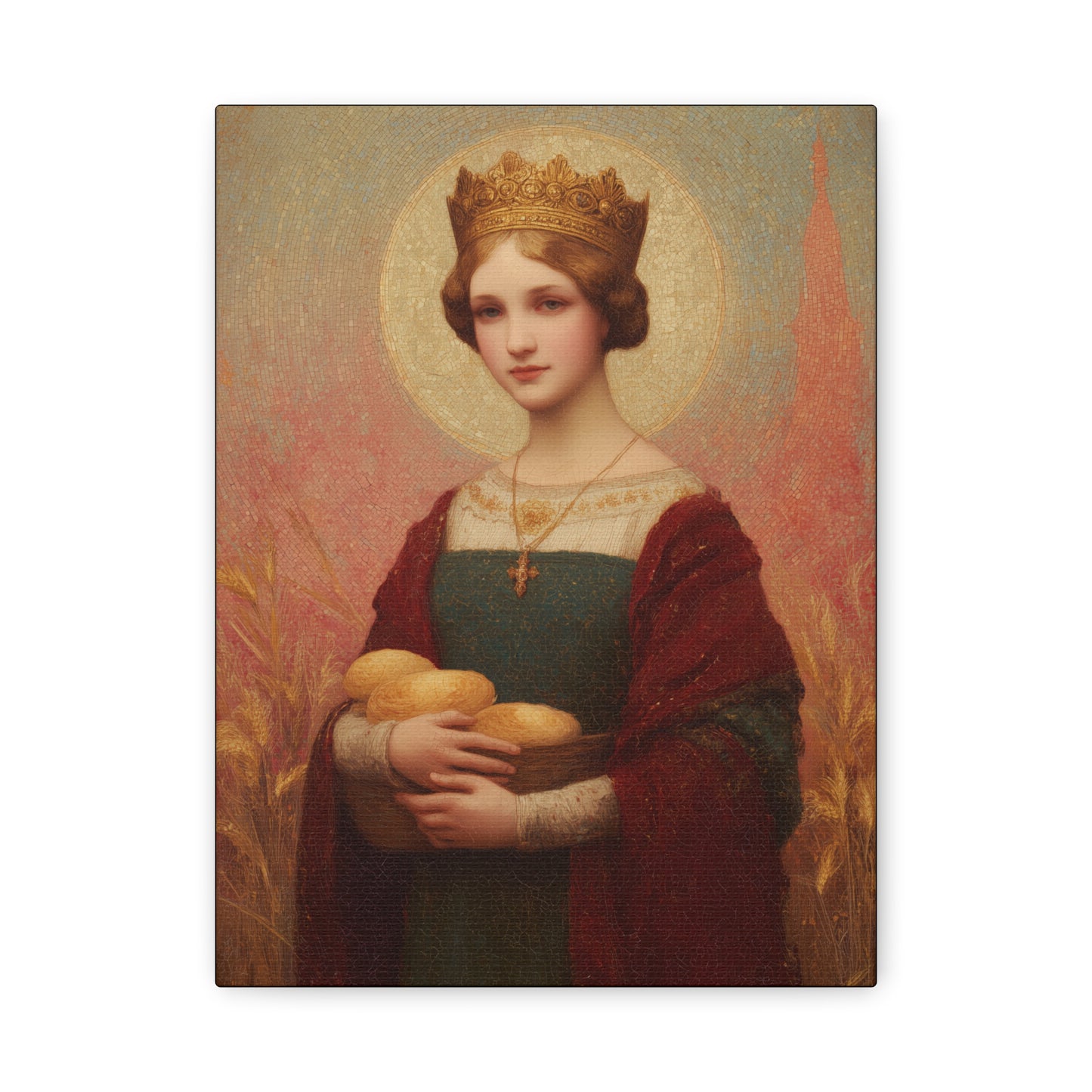 Saint Elizabeth of Hungary - Gallery Wrapped Canvas - Print - Religious Art for your Home - Catholic Patron Saint Art - Princess