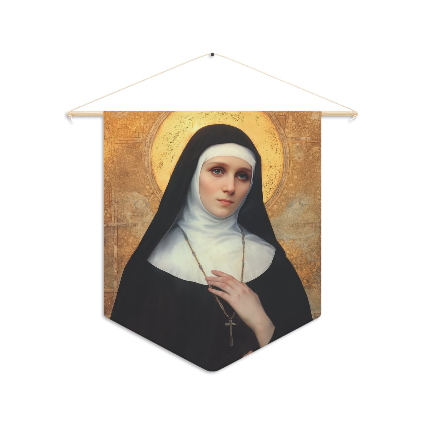 Saint Benedetta Cambiagio Pennant / Banner / Wall Hanging - Prayer room art - 18" x 21" - Catholic prayer Religious Christian Gift