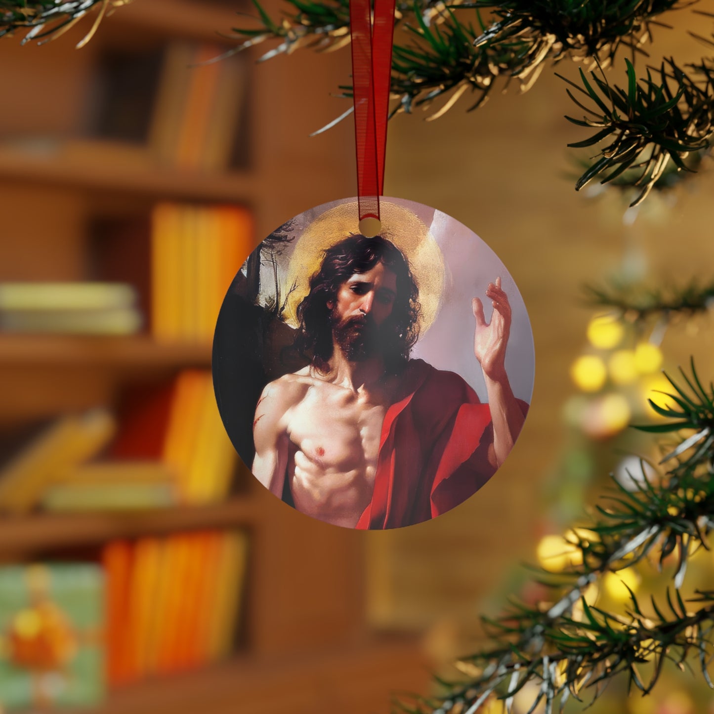 Saint John the Baptist Metal Ornament - Religious Holiday Christmas Ornament and Keepsake - Prayer Ornament