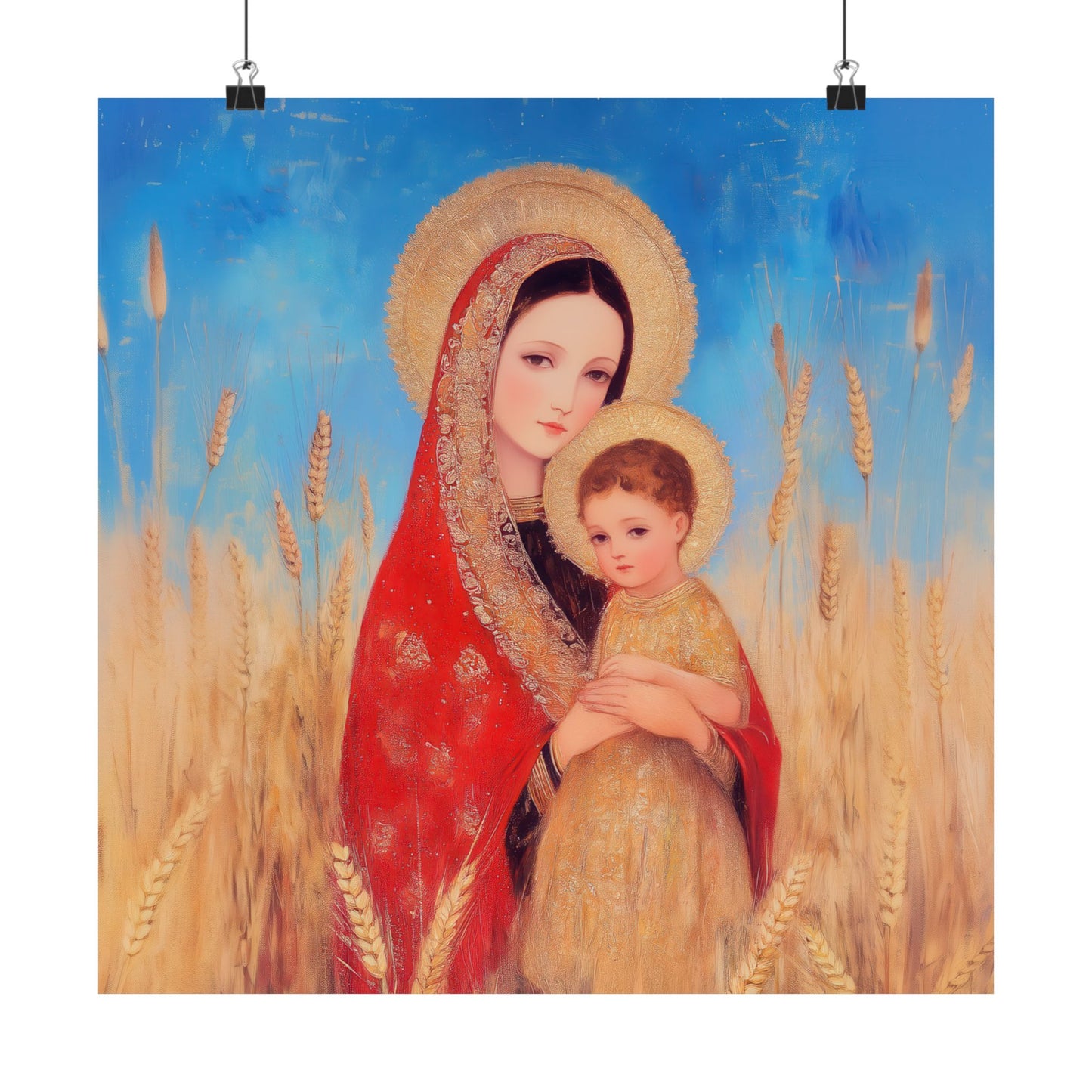 Our Lady of the Harvest - Sanctified Souls Print - Multiple Sizes - Premium Posters - Catholic Art - Christian Home